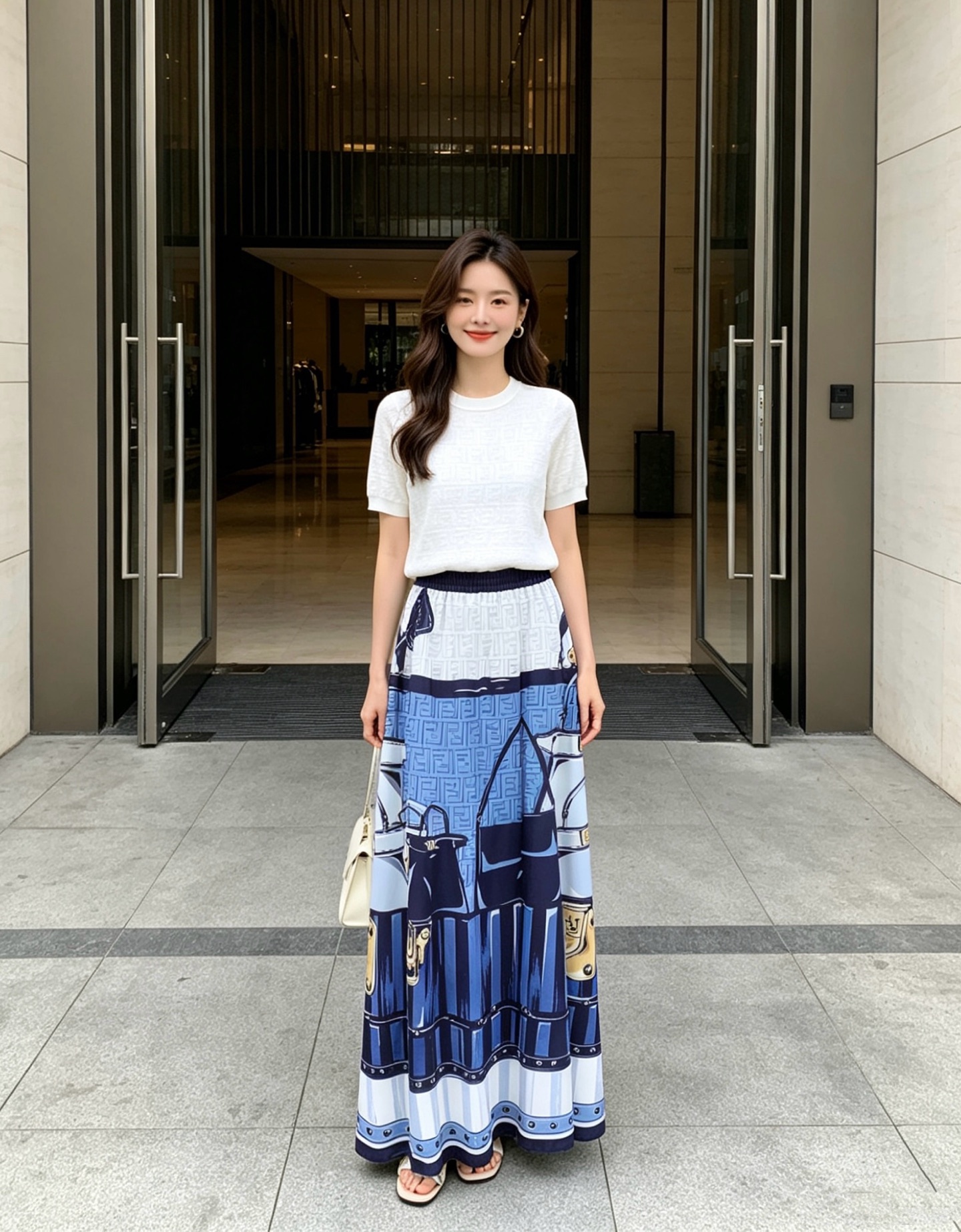 NO:825067,Style number D26050425 FEND* new classic double FF letter print abstract retro belt bag pattern elastic waist large skirt long skirt!  (M size waist 68~84 elastic, skirt length 98) skirt, Fendi-clothing, fendi, fendi, skirts,19860909款号D26050425 FEND*新款经典双FF字母印花抽象复古皮带包包图案松紧腰大裙摆长款半身裙！（M码腰围68～84弹力,裙长98）裙子,芬迪-服装,fendi,fendi,skirts,,Women's clothing