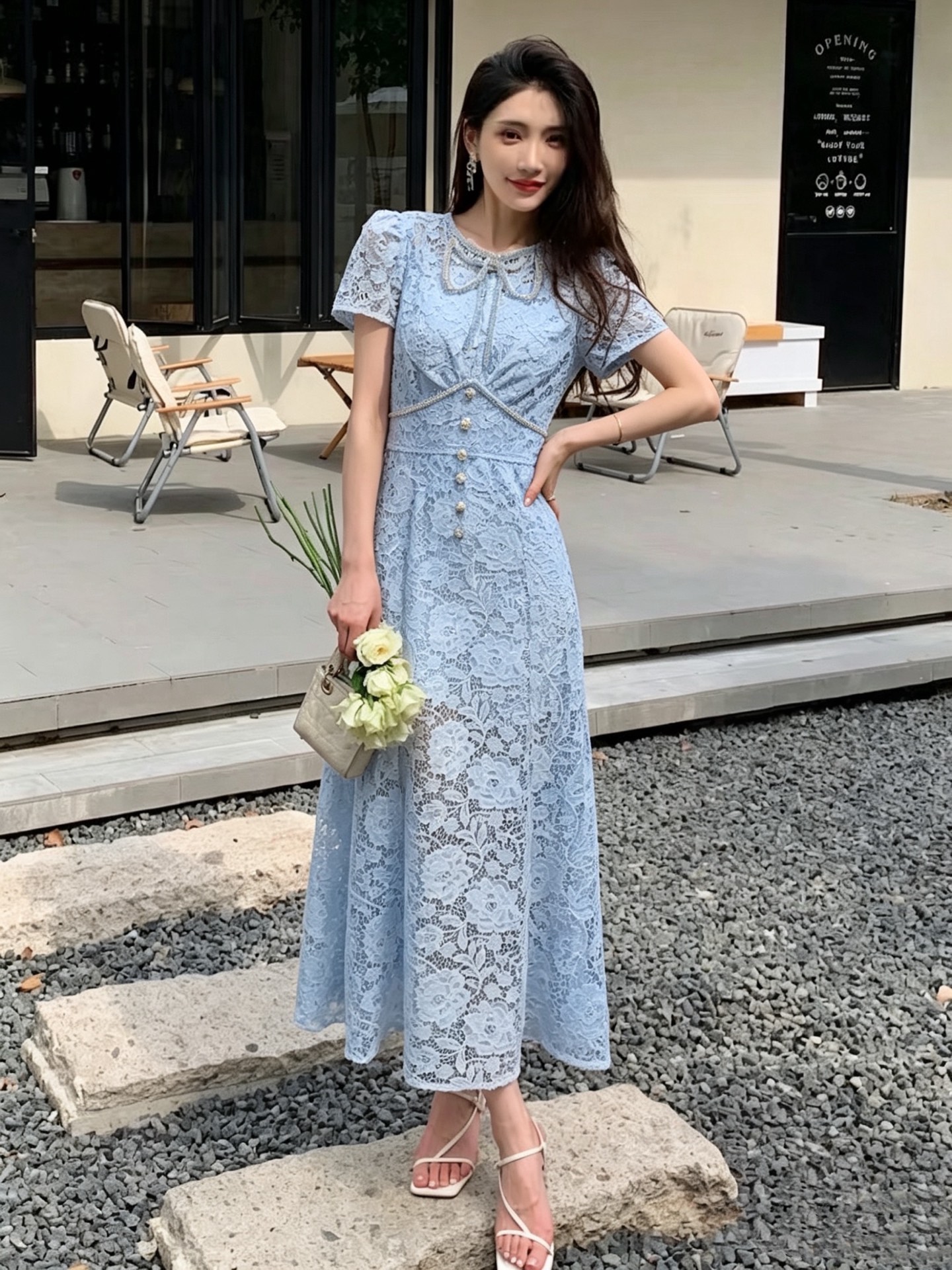 NO:823306,The highest version on the market, the girl inspects the goods, trims the three marks on the threads, pictures the goods and takes videos. If you want quality or service, please add me on WeChat. We do not accept urgent orders. Model number G26050547  Self-Portrai* The highest version of the new summer product on the market. The girl inspects the goods, trims the three marks on the threads, pictures of the goods and takes videos. If you want quality or service, please add me on WeChat. We will not accept urgent orders. High-end customized lace water-soluble flower hollow see-through fabric, bow and rhinestone decoration to slim the waist and make you look slimming and wide-sleeved short-sleeved dress!  Apricot, blue, (M size bust 84~88, waist 70, sleeve length 21, skirt length 128), women's clothing, skirts, T-shirt,19860909市面最高版本小妹验货、修剪线头上三标、货可图及拍视频,要品质要服务的加我微信,不接急单.款号G26050547 Self-Portrai*夏季新市面最高版本小妹验货、修剪线头上三标、货可图及拍视频,要品质要服务的加我微信,不接急单.款高端定制蕾丝水溶花镂空透视面料、蝴蝶结水钻装饰收腰显瘦大摆短袖连衣裙礼服裙！杏色、蓝色、 （M码胸围84～88,腰围70,袖长21,裙长128）,女装,skirts,T-shirt,,Women's clothing