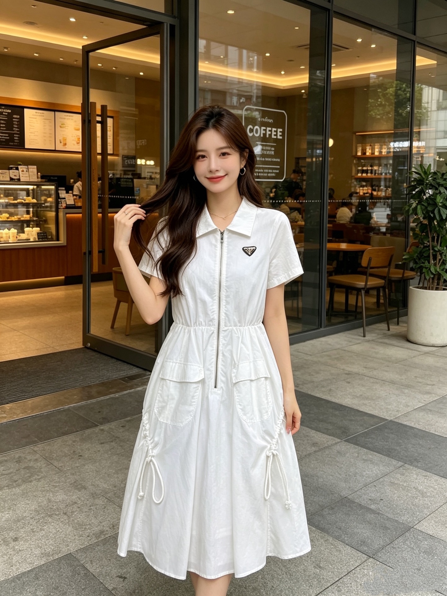 NO:826027,The highest version on the market, the girl inspects the goods, trims the three marks on the threads, pictures the goods and takes videos. If you want quality or service, please add me on WeChat. We will not accept urgent orders. Model No. D26051286  PRAD* The latest and highest version on the market, the girl inspects the goods, trims the three marks on the threads, pictures of the goods and takes videos. If you want quality or service, please add me on WeChat. We will not accept urgent orders. Customized P-style classic inverted triangle logo badge, drawstring skirt, personalized design, waist slimming, wide zipper fly, lapel short-sleeved dress!  White, (M size shoulder width 36, bust 94, waist 74, sleeve length 20, skirt length 114), Prada-clothing, prada, prada, skirts, T-shirt,19860909市面最高版本小妹验货、修剪线头上三标、货可图及拍视频,要品质要服务的加我微信,不接急单.款号D26051286 PRAD*新市面最高版本小妹验货、修剪线头上三标、货可图及拍视频,要品质要服务的加我微信,不接急单.款P家定制经典倒三角标logo胸章、裙摆抽绳个性设计收腰显瘦大摆拉链门襟翻领短袖连衣裙！白色,（M码肩宽36,胸围94,腰围74,袖长20,裙长114）,普拉达-服装,prada,prada,skirts,T-shirt,,Women's clothing