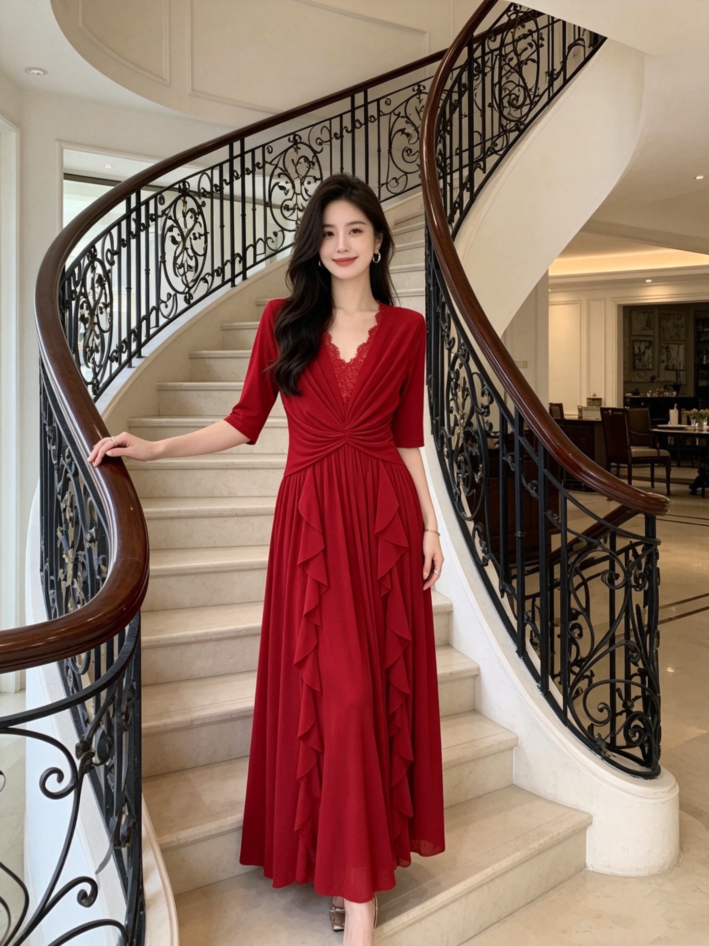 NO:860399,The highest version of the girl on the market inspects the goods, trims the three marks on the threads, and delivers the goods. You can send pictures and take videos. If you want quality and service, add me on WeChat. We will not accept urgent orders. Model No. G26051374 Schiapare*li. The highest version of the new Schiaparelli on the market. The girl inspects the goods, trims the three marks on the threads, and ships the goods. You can send pictures and take videos. If you want quality and service, add me on WeChat. We do not accept urgent orders.  High-end custom-made super drapey fabric, lace stitching on the chest, petals and ear-shaped skirt, waist-cinching V-neck mid-sleeve dress!  Black, brown, burgundy, (M size shoulder width 38cm with shoulder pads, bust 80～88cm, waist 62～72cm, sleeve length 31cm, skirt length 133cm), women's clothing, skirts,19860909市面最高版本小妹验货、修剪线头上三标、发货可发图及拍视频,要品质要服务的加我微信,不接急单.款号G26051374 Schiapare*li夏帕瑞利新市面最高版本小妹验货、修剪线头上三标、发货可发图及拍视频,要品质要服务的加我微信,不接急单.款 高端定制超强垂坠感面料、胸前蕾丝拼接花瓣木耳边裙摆收腰显瘦V领中袖连衣裙！黑色、咖色、酒红、 （M码肩宽38有垫肩,胸围80～88,腰围62～72,袖长31,裙长133）,女装,skirts,,Women's clothing