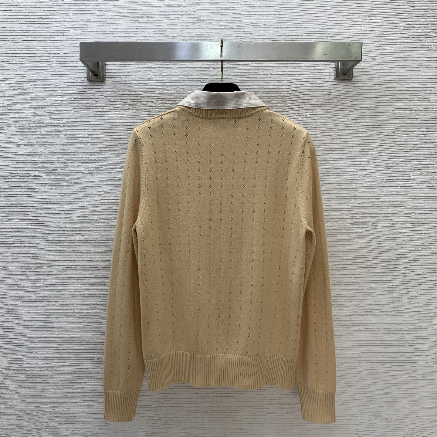 Miu Miu Collared Hollow Knit Cardigan