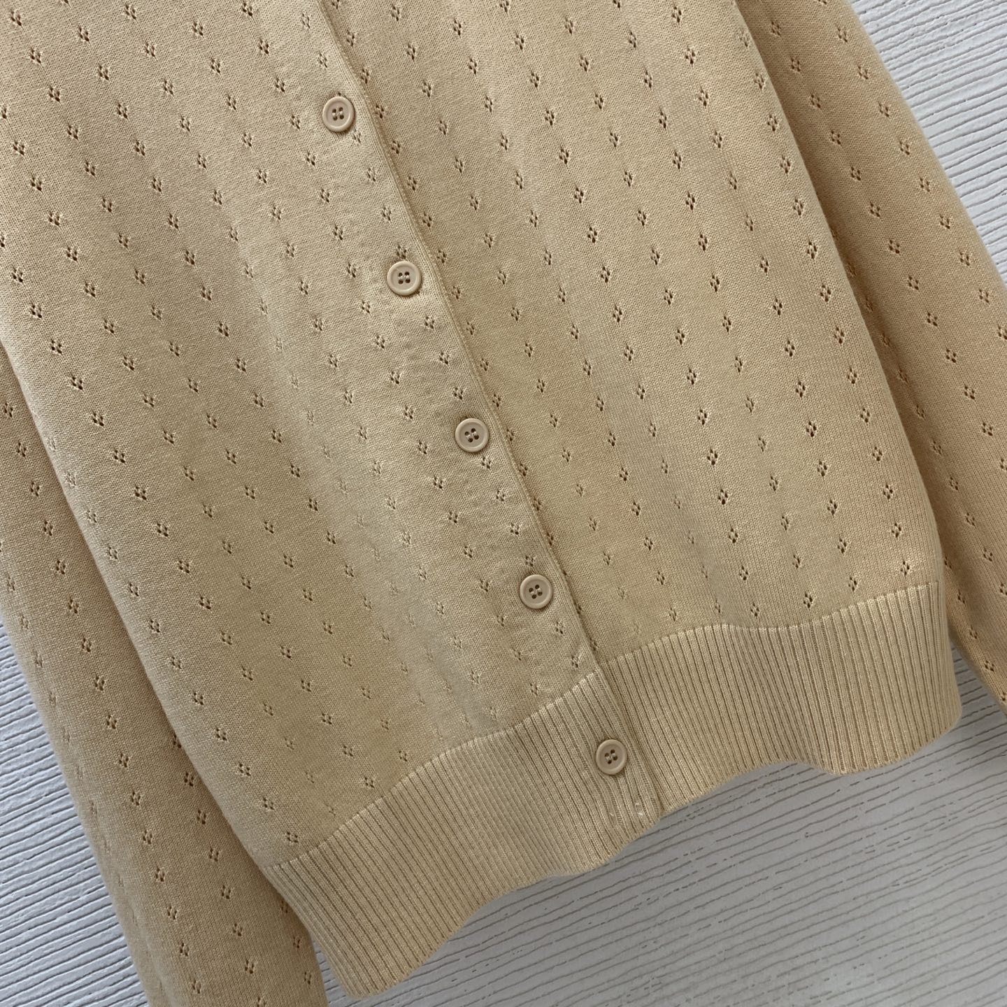 Miu Miu Collared Hollow Knit Cardigan