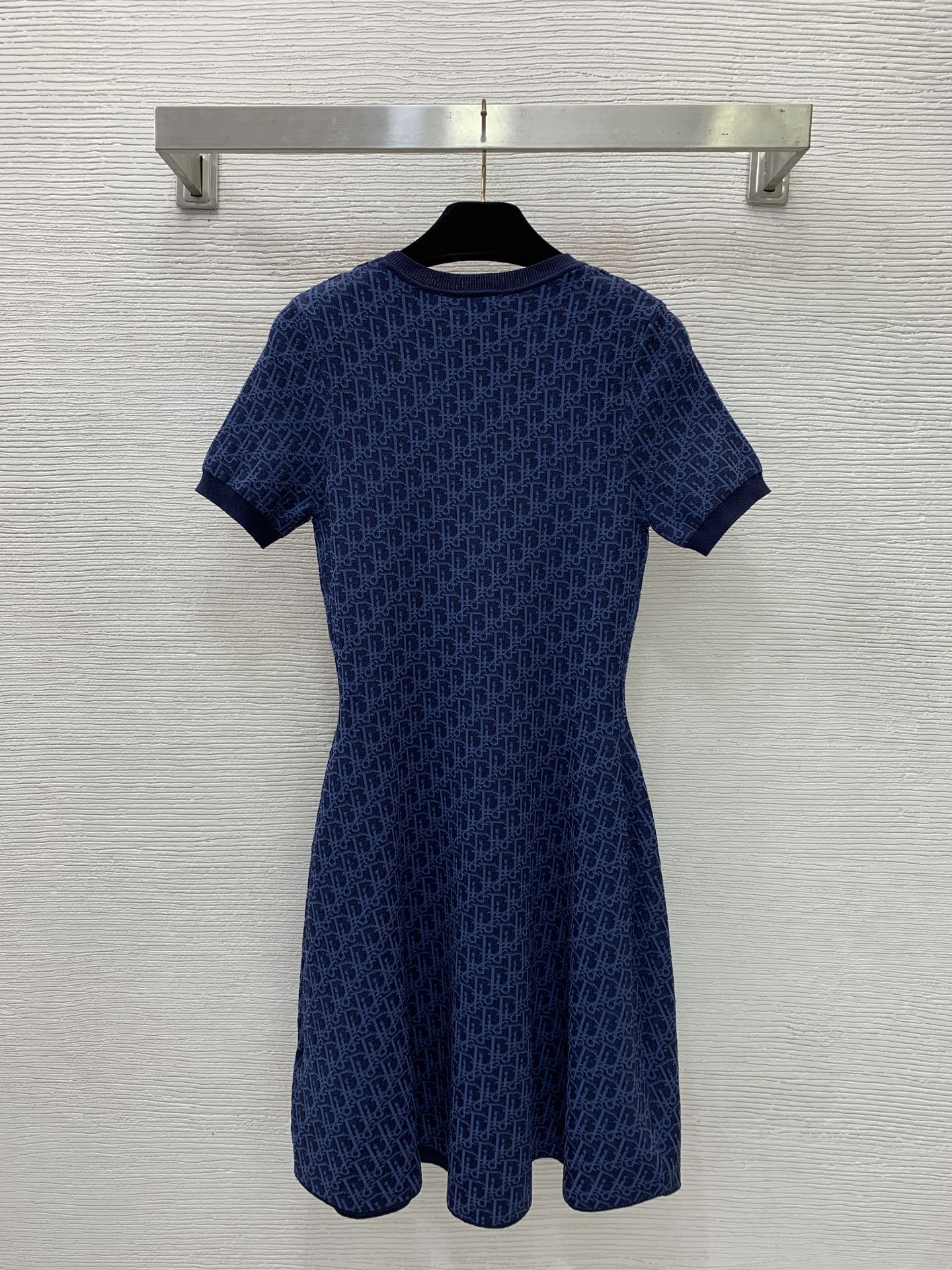 Dior Jacquard Knit Tie Belt Mini Dress