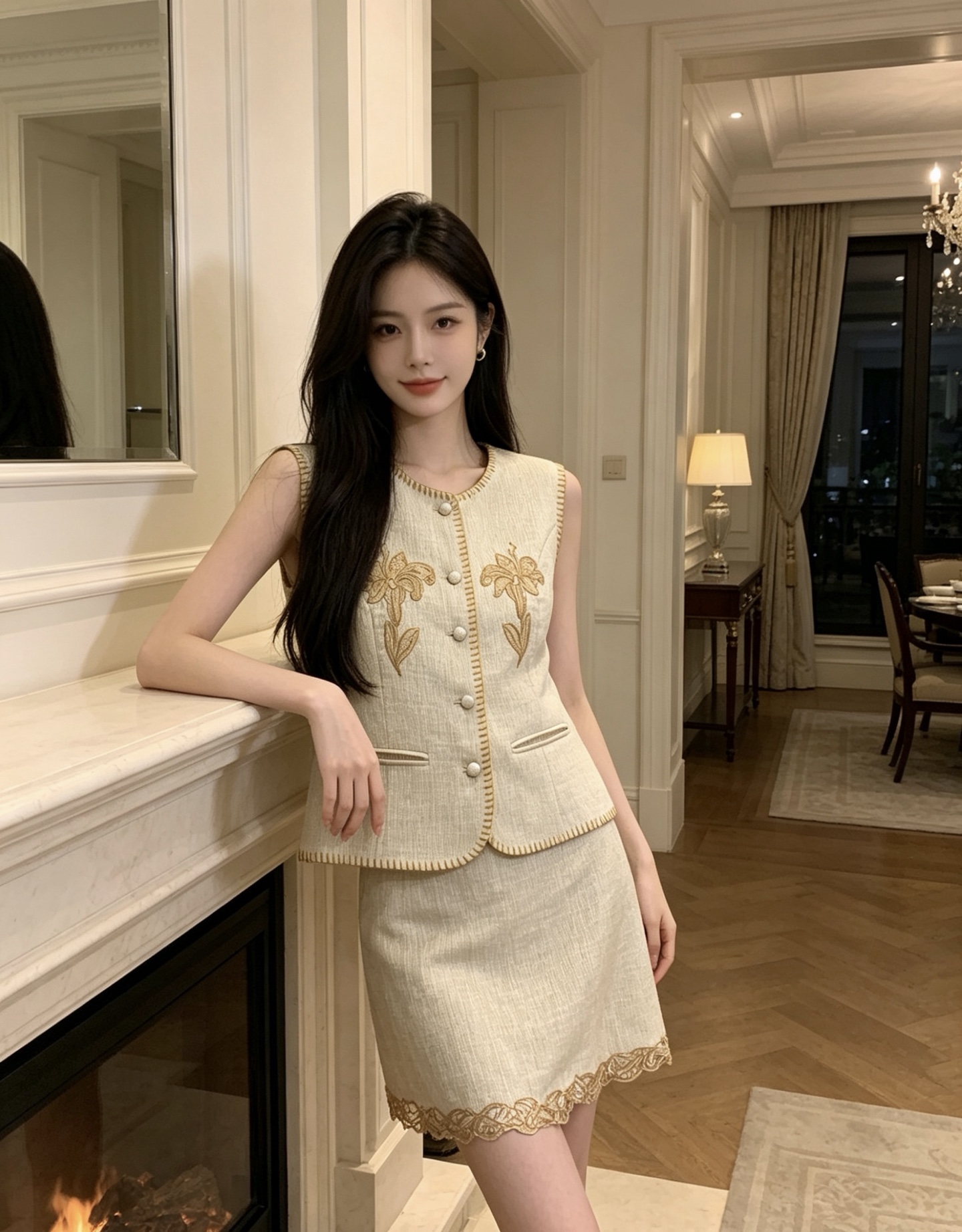 NO:857070,The girl of the highest version on the market inspects the goods, trims the three marks on the threads, pictures of the goods and takes videos. If you want quality and service, please add me on WeChat. We will not accept urgent orders. Model No. G26052387 MaxMara. The girl of the new highest version on the market inspects the goods, trims the three marks on the threads, pictures of the goods and takes videos. If you want quality and service, please add me on WeChat and we will not accept urgent orders. A high-end customized light luxury temperament and heavy-duty embroidery fashion two-piece suit!  Slim-fitting sleeveless vest top with floral embroidery, high-waisted A-line skirt!  Light apricot, brown, (M size shoulder width 36, bust 90, back center length 51; waist 68 ~ 76 back elastic, skirt length 46), Maxmara-clothing, skirts,19860909市面最高版本小妹验货、修剪线头上三标、货可图及拍视频,要品质要服务的加我微信,不接急单.款号G26052387 MaxMara新市面最高版本小妹验货、修剪线头上三标、货可图及拍视频,要品质要服务的加我微信,不接急单.款高端定制轻奢气质重工绣花时尚两件套装！花朵刺绣修身显瘦无袖马甲上衣高腰A字短裙半身裙！浅杏色、棕色、 （M码肩宽36,胸围90,后中长51；腰围68～76后背弹力,裙长46）,麦丝玛拉-服装,skirts,,Women's clothing
