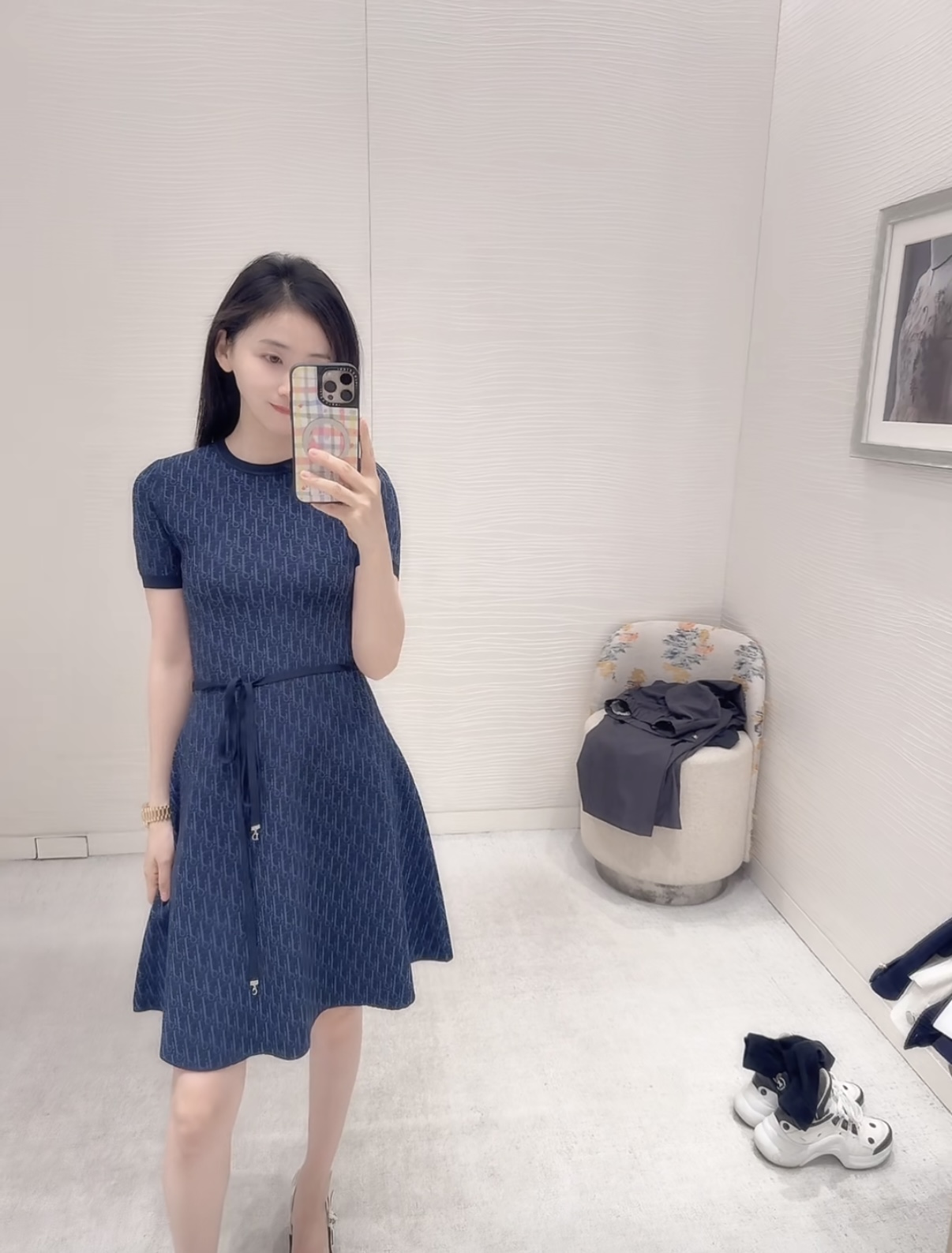 NO:857056,The highest version of the girl on the market inspects the goods, trims the three marks on the threads, pictures of the goods and takes videos. If you want quality and service, add me on WeChat. We do not accept urgent orders. Model No. G26052348 Dio* The new highest version of the girl on the market inspects the goods, trims the three marks on the threads, pictures of the goods and takes videos. If you want quality and service, add me on WeChat. We do not accept urgent orders.  High-end customized jacquard knitted fabric with letter logo, all-over presbyopic style, versatile and slim fit, round neck, short-sleeved knitted dress with wide hem!  Navy blue, white, (M size bust 68, waist 64, sleeve length 19, skirt length 88), Dior-clothing, dior, dior, skirts, T-shirt,19860909市面最高版本小妹验货、修剪线头上三标、货可图及拍视频,要品质要服务的加我微信,不接急单.款号G26052348 Dio*新市面最高版本小妹验货、修剪线头上三标、货可图及拍视频,要品质要服务的加我微信,不接急单.款 高端定制字母logo提花针织面料、通体老花洋气百搭修身显瘦圆领短袖针织大摆连衣裙！藏蓝色、白色、（M码胸围68,腰围64,袖长19,裙长88）,迪奥-服装,dior,dior,skirts,T-shirt,,Women's clothing