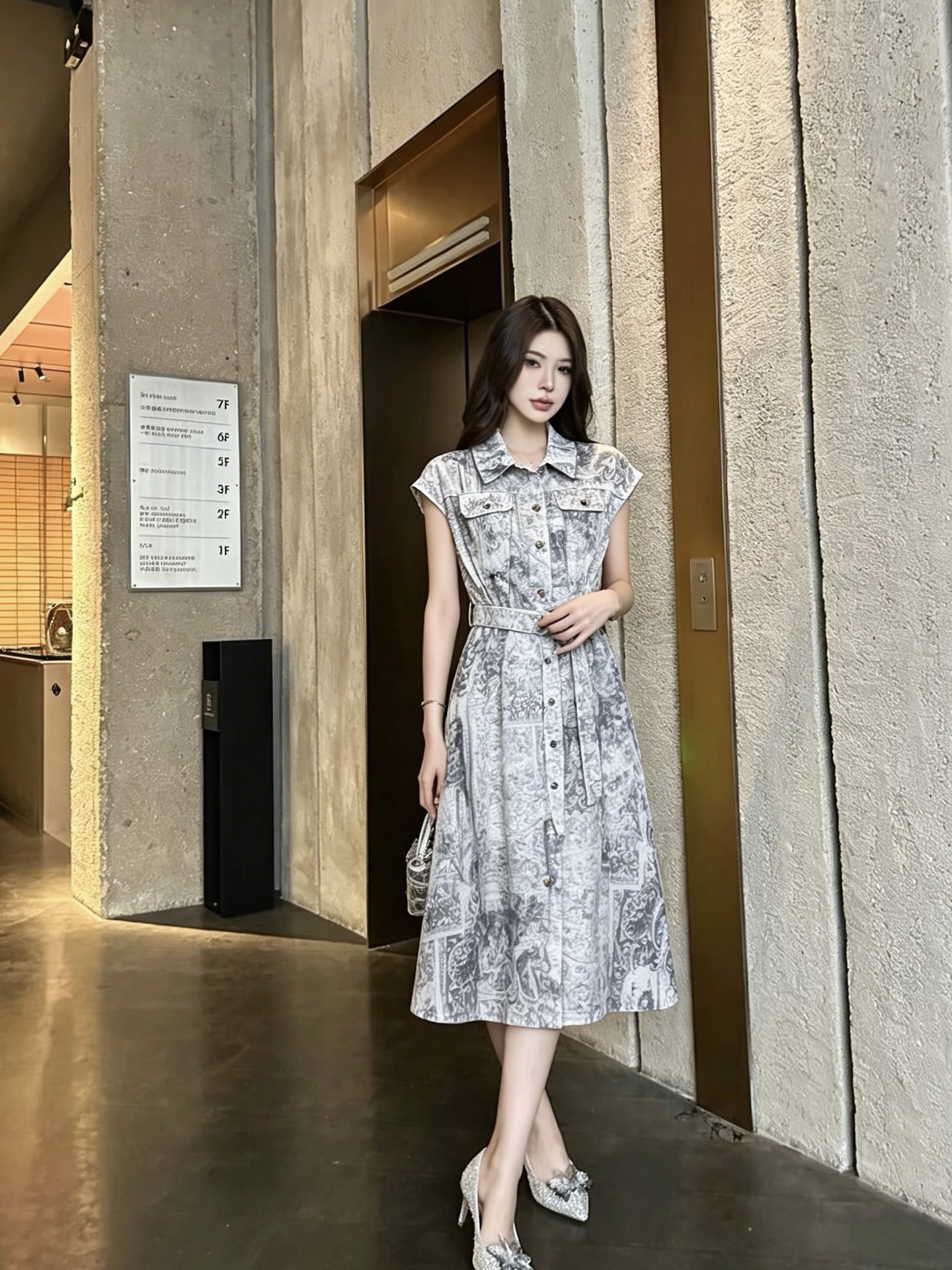 NO:888874,No. G26062078 Dio's latest high-end customized letter button belt with logo hardware accessories, classic Little Bee heavy industry embroidery, retro ink painting print, pocket pocket waistcoat denim dress belt!  36.38.40.42 (size 36 bust 82, raglan sleeve length 18, waist 74, skirt length 103), Dior-clothing, dior, dior, skirts,19860909号G26062078 Dio*新 高端定制字母纽扣腰带logo五金配件、经典小蜜蜂重工刺绣复古水墨画印花插兜口袋坎肩牛仔连衣裙腰带！36.38.40.42（36码胸围82,连肩袖长18,腰围74,裙长103）,迪奥-服装,dior,dior,skirts,,Women's clothing