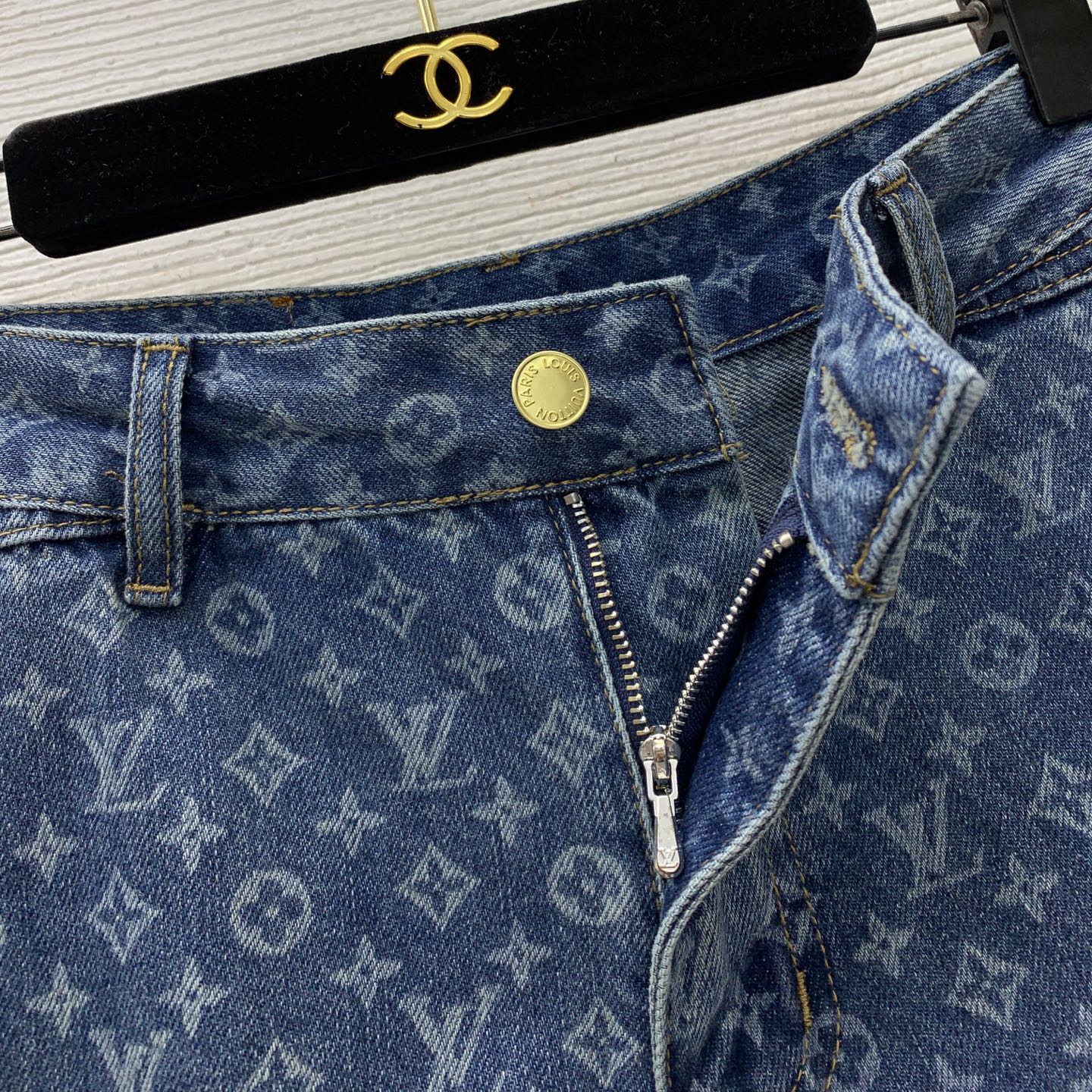 louis vuitton monogram denim shorts