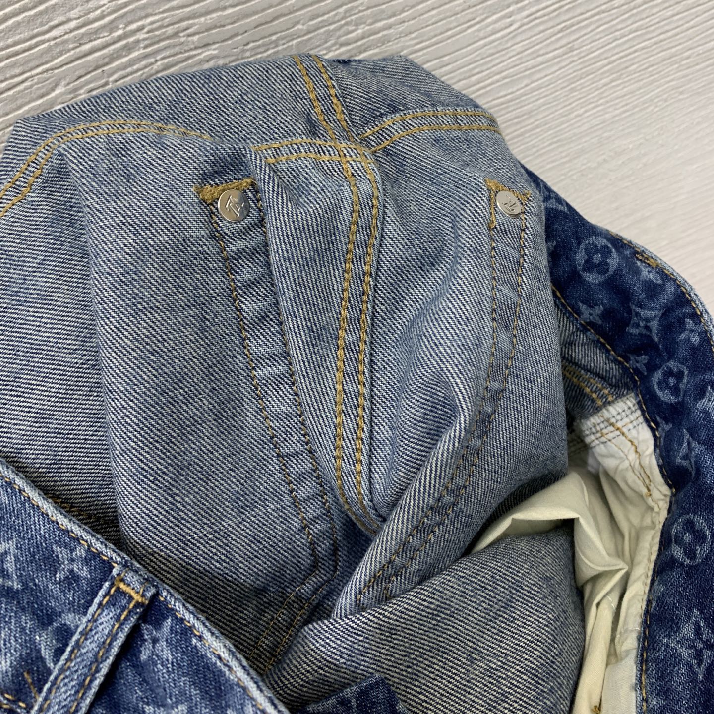 louis vuitton monogram denim shorts