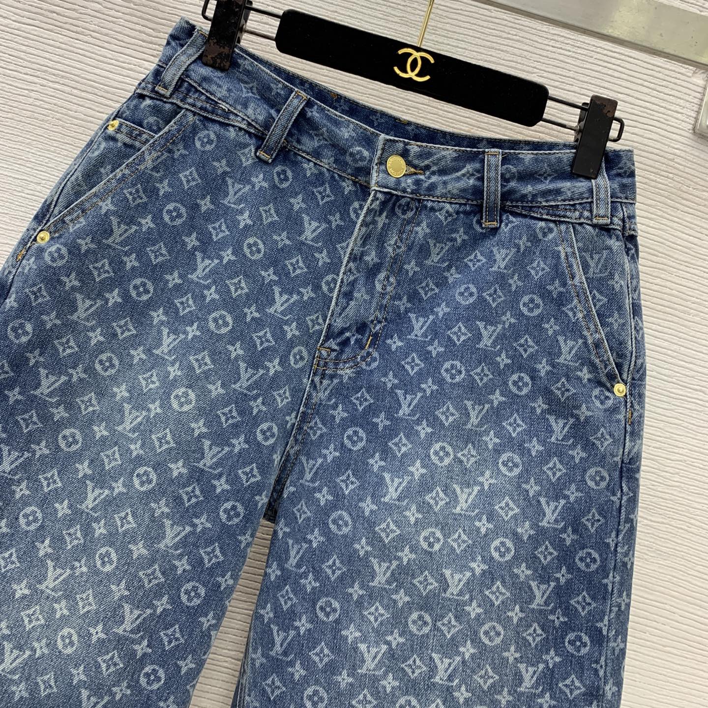 louis vuitton monogram denim shorts