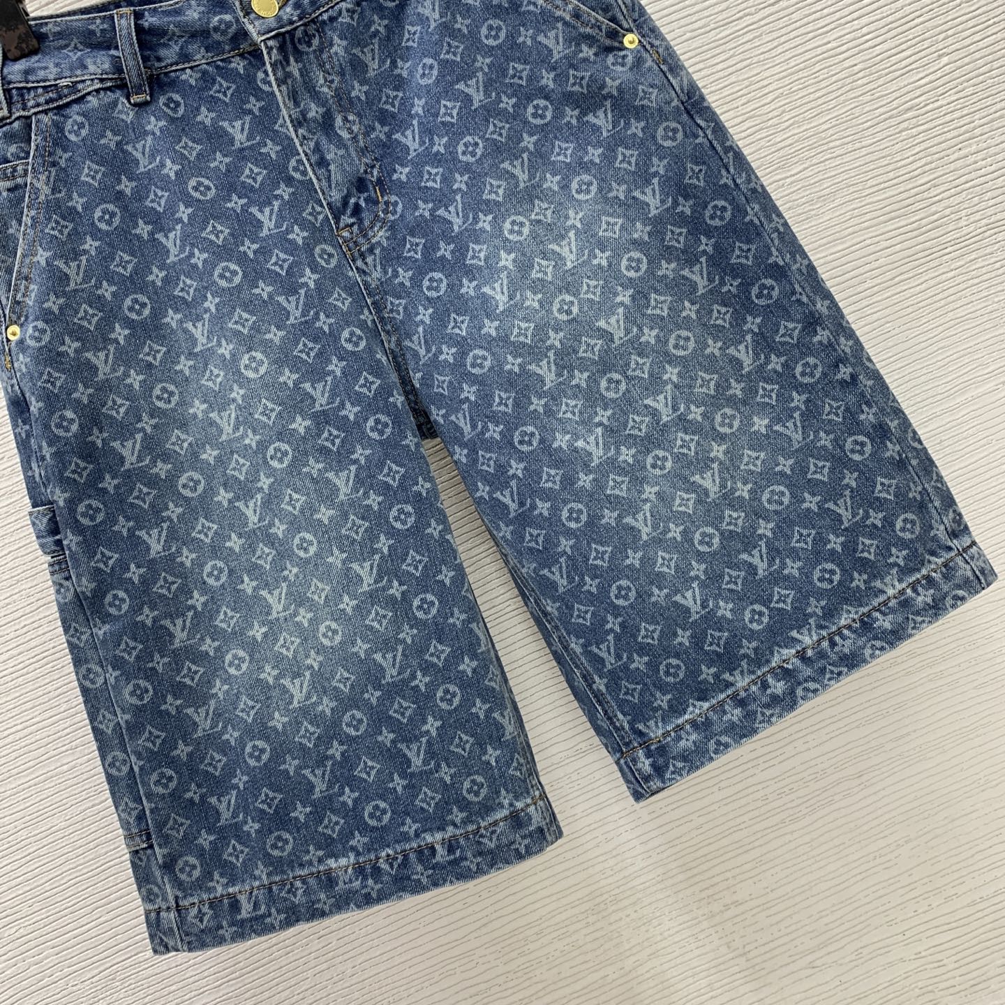 louis vuitton monogram denim shorts