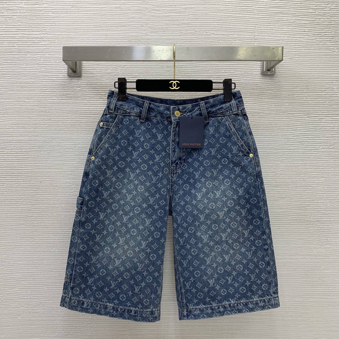 louis vuitton monogram denim shorts