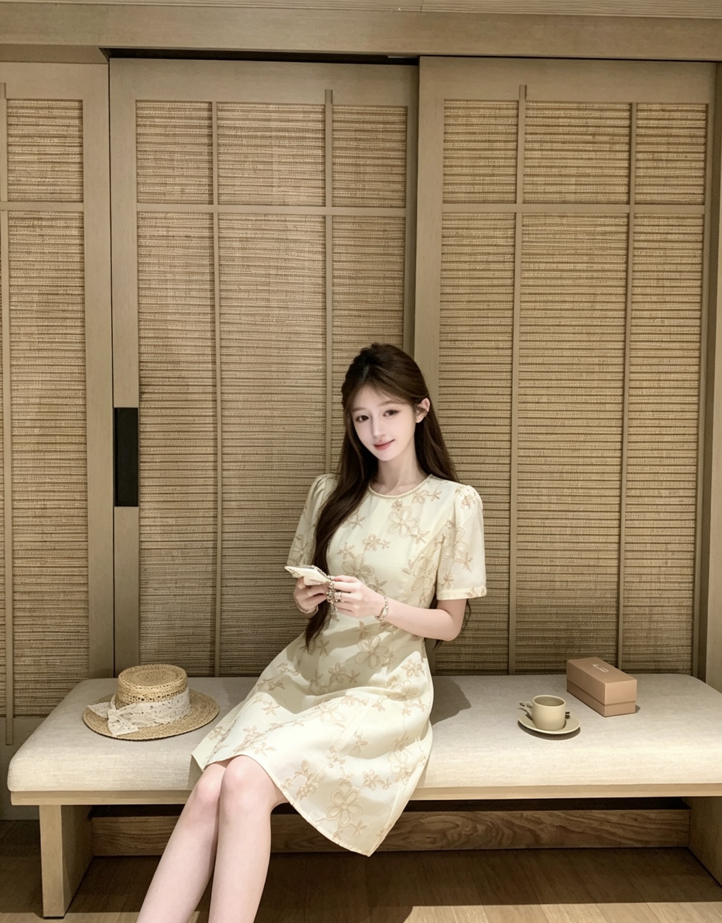 NO:901708,Style number G26070752 CHANE*L new high-end customized linen blend breathable fabric!  A ladylike and versatile dress with three-dimensional flowers all over the body, heavily embroidered neckline, fine bead chain trim design, classic round neck, short sleeves, waist slimming dress!  Beige, light pink, (M size bust 84, waist 72, sleeve length 22, skirt length 89), Chanel-clothing, chanel, chanel, skirts, T-shirt,19860909款号G26070752 CHANE*L新款高端定制亚麻混纺透气面料！名媛气质百搭满身立体花朵重工绣花领口细珠链镶边设计经典圆领短袖收腰显瘦连衣裙！米黄色、浅粉色、 （M码胸围84,腰围72,袖长22,裙长89）,香奈儿-服装,chanel,chanel,skirts,T-shirt,,Women's clothing