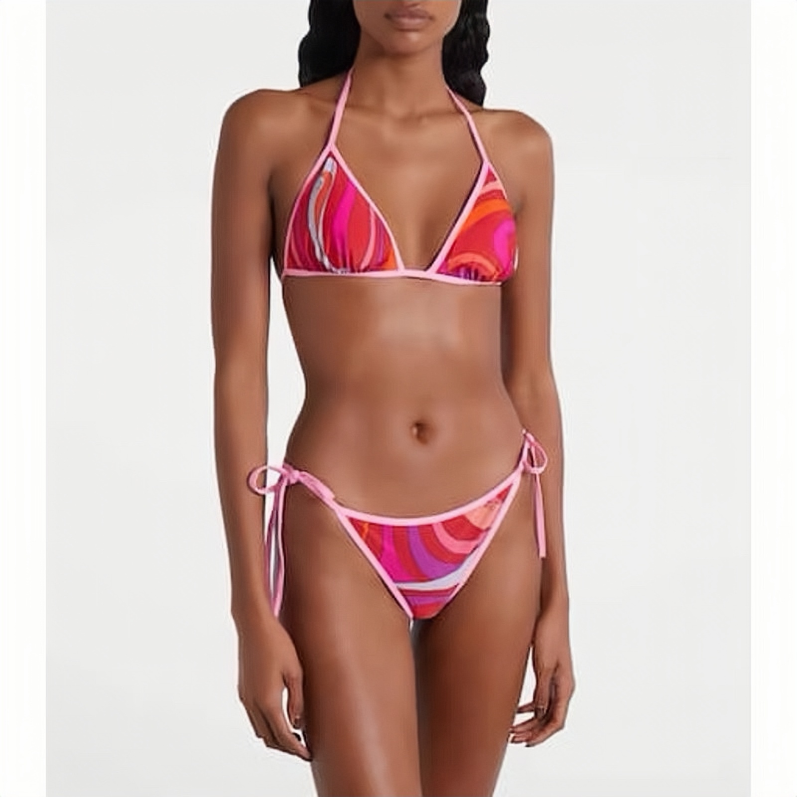 NO:911400,Model No. G26070867 PUCC* New Contrast Color Geometric Graphic Print Cup Contrast Color Covered Bra Underwear (With Breast Pads) Headband Headband Low-Waist Briefs Bikini Split Swimsuit Three-piece Set!  A must-have for seaside resort hot spring swimming pools!   ,batch,,swimsuits,bikinis,19860909款号G26070867 PUCC*新款撞色几何图形印花罩杯撞色包边文胸内衣（有胸垫）发带头巾低腰三角内裤比基尼分体泳衣三件套装！海边度假温泉游泳池必备！  ,批,,swimsuits,bikinis,,Women's clothing