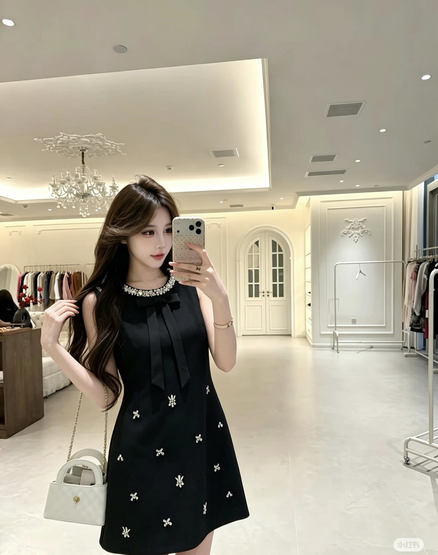NO:911420,Model No. G26070880 MIUMI*U Miujia's new high-end customized chaebol daughter-in-law heavy industry diamond-beaded bow decoration, skirt side pocket design round neck short-sleeved A-line princess dress!  Black, red, (M size bust 88, skirt length 84) batch l,,miumiu,skirts,T-shirt,19860909款号G26070880 MIUMI*U缪家新款 高端定制财阀千金风重工镶钻串珠蝴蝶结装饰、裙身侧口袋设计圆领短袖A字版公主裙连衣裙！黑色、红色、 （M码胸围88,裙长84）批l,,miumiu,skirts,T-shirt,,Women's clothing