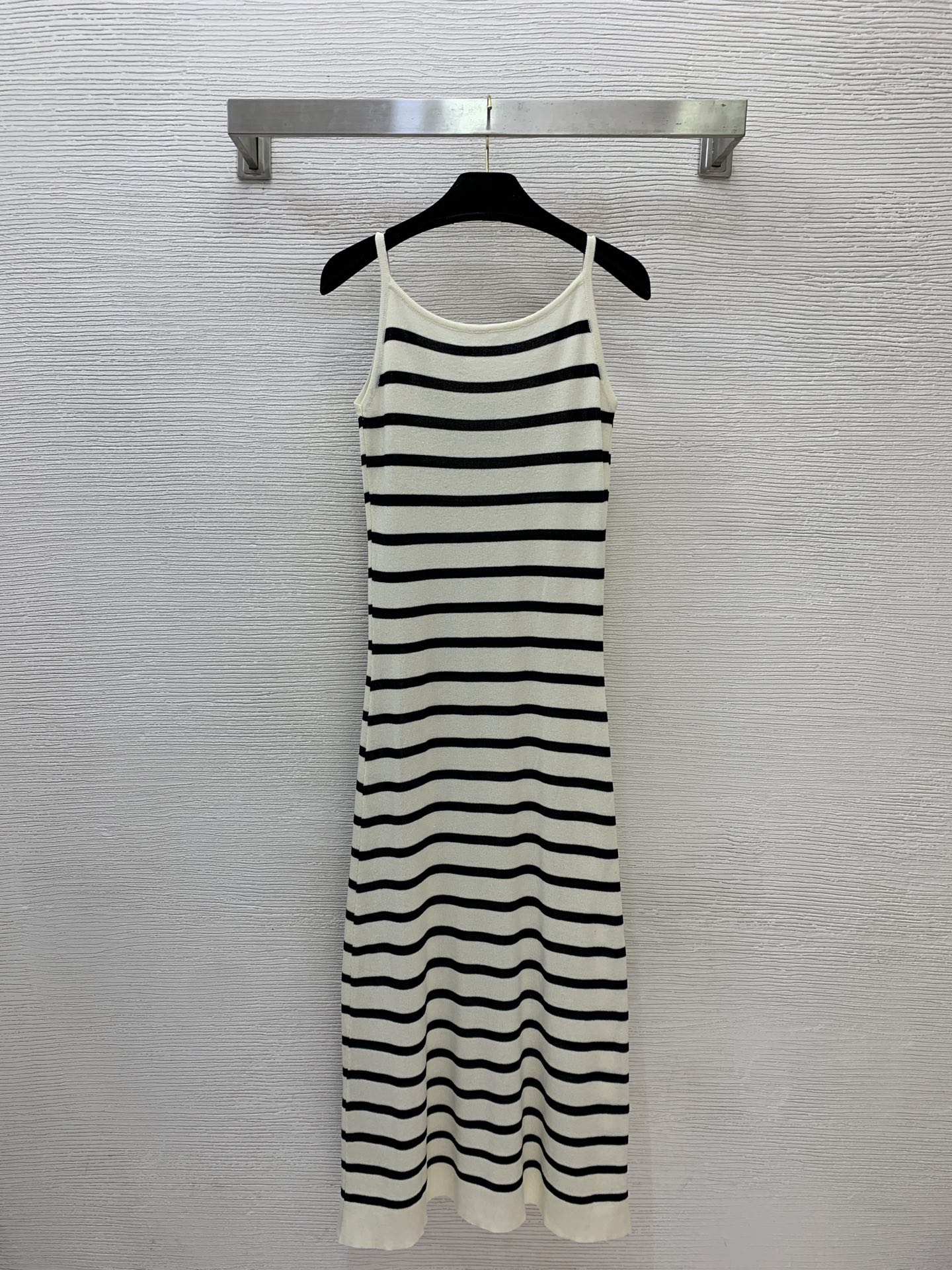 Chanel Striped Knit Camisole Midi Dress