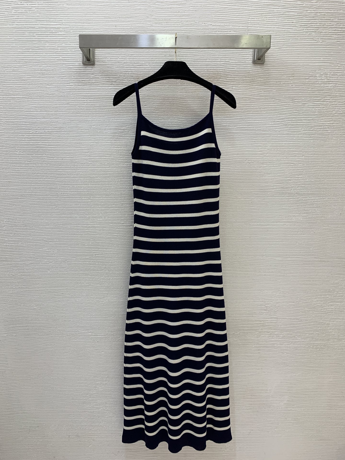 Chanel Striped Knit Camisole Midi Dress