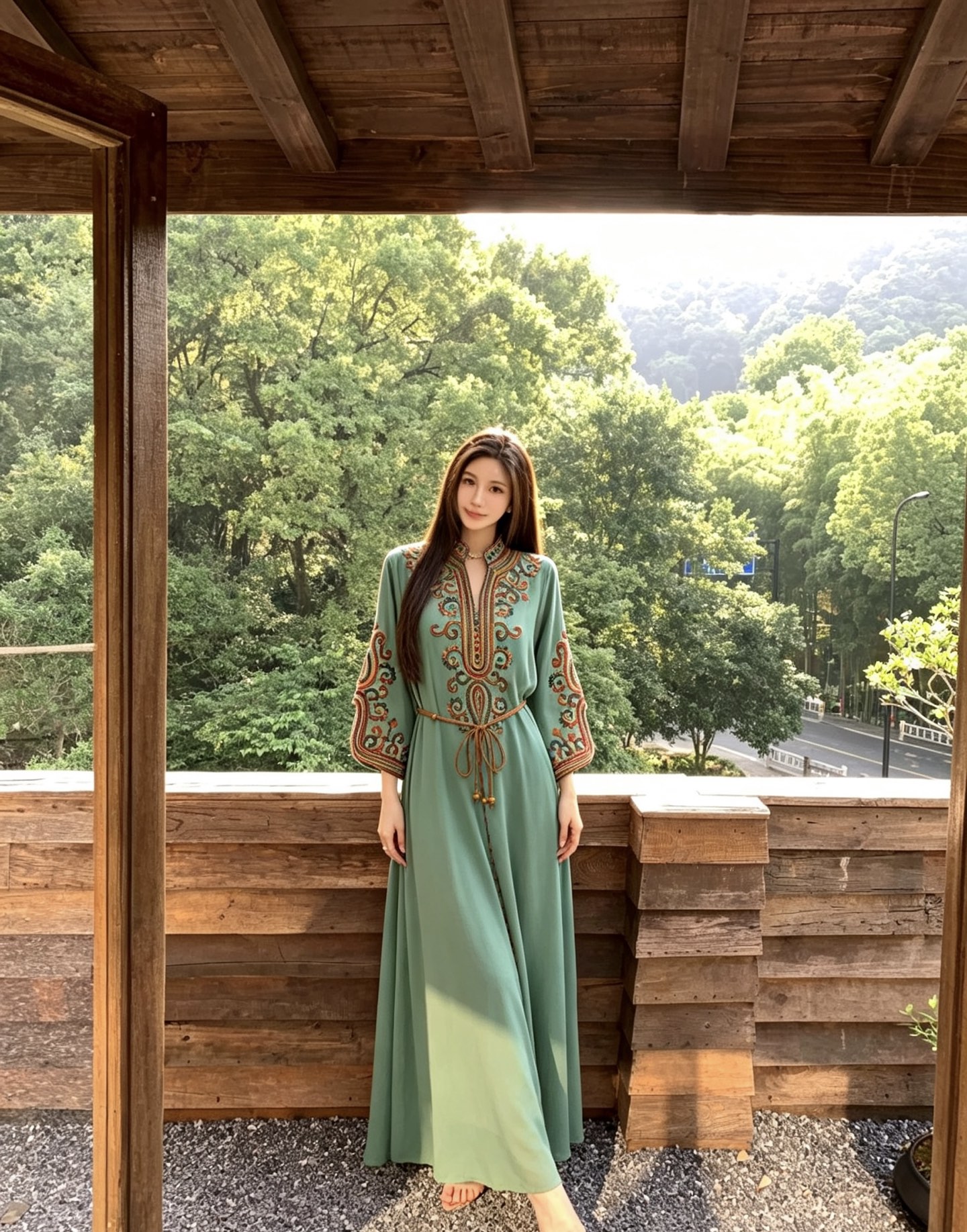 NO:932441,Style number D26071622 & Dolce & Gabbana DG* new ethnic style retro embroidered holiday long skirt!  The collar placket and cuffs are made with retro patterns, gold threads are woven with heavy embroidery craftsmanship, and the belt and rope tighten the waist to make you look slimmer. The long sleeves are loose and the long three-quarter sleeve dress comes with a waist rope!  Green, white, (S size shoulder width 39, bust 104, sleeve length 52, skirt length 145), Dolce & Gabbana-clothing, Dolce&Gabbana, skirts,19860909款号D26071622 &杜嘉班纳DG*新款民族风复古绣花度假长裙！领子门襟袖口处做有复古花纹金丝线编织重工刺绣工艺、腰带绳索收腰显瘦长袖宽松版长款七分袖连衣裙配腰绳！绿色、白色、  （S码肩宽39,胸围104,袖长52,裙长145）,杜嘉班纳-服装,Dolce&Gabbana,skirts,,Women's clothing