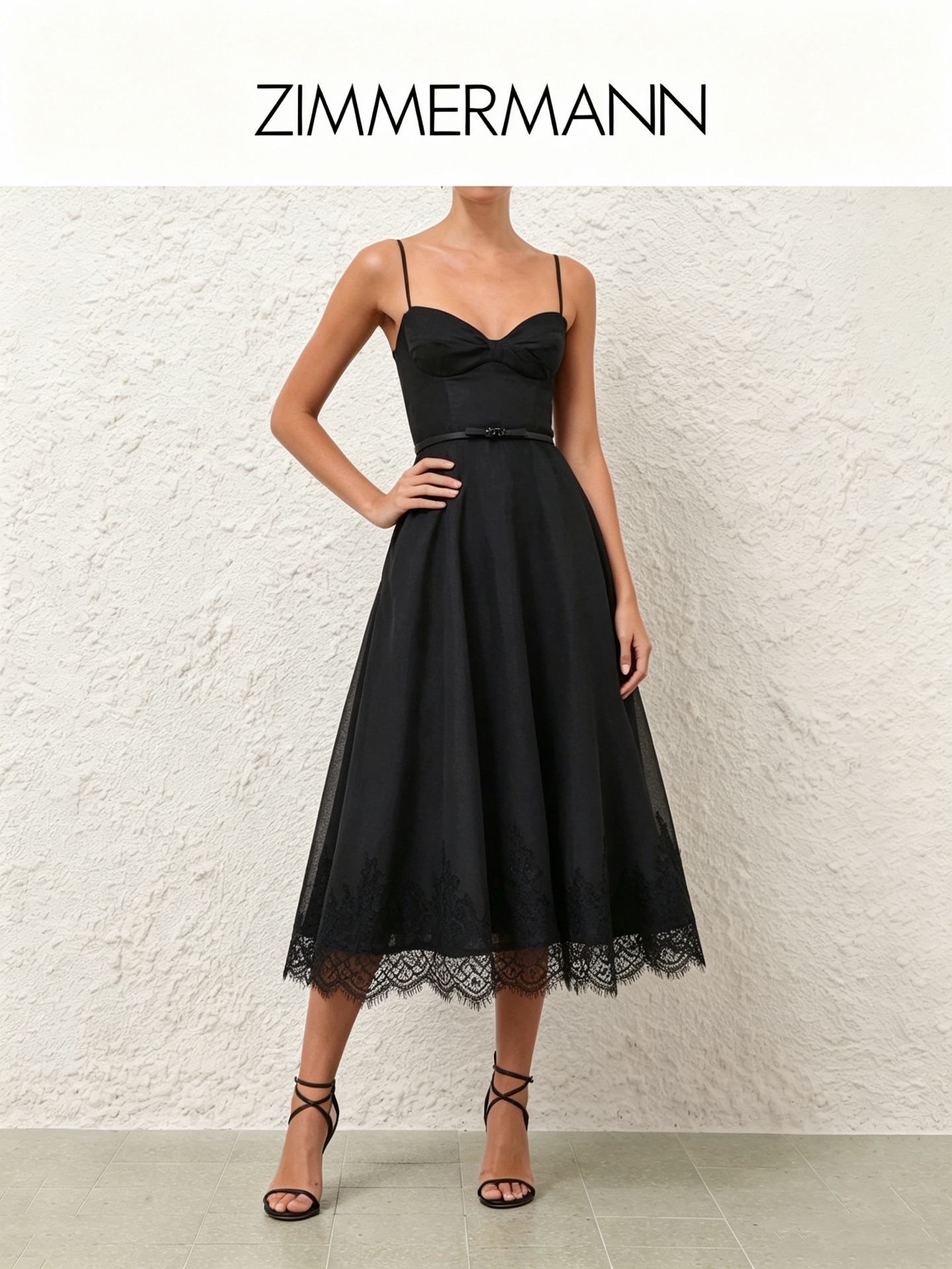 NO:929437,Model No. G26071588 ZIMMERMA*N Zimmerman’s new Australian brand high-end customized lace splicing high-waisted slimming long strapless dress!  Black, 1.2.3.4/SMLXL (size 2: bust 84~100 with elastic back, waist 74, skirt length 111 excluding shoulder straps) batch,,skirts,19860909款号G26071588 ZIMMERMA*N兹默曼新款澳洲品牌高端定制蕾丝花边拼接高腰显瘦大摆长款抹胸式吊带连衣裙！黑色,1.2.3.4/SMLXL（2码:胸围84～100后背打揽弹力,腰围74,裙长111不含肩带）批,,skirts,,Women's clothing