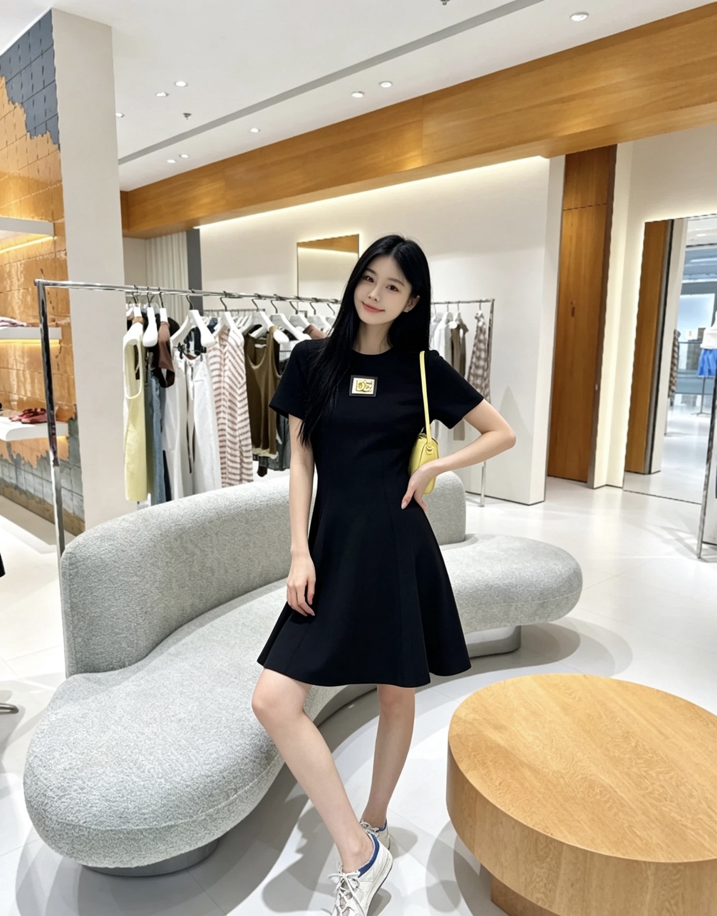 NO:941808,Style No. G26072077 & Dolce & Gabbana DG* new model, DG metal leather badge decoration on the chest, simple and fashionable A-line skirt, slim fit, round neck, short-sleeved knitted dress!  Black, white, (M size bust 72, waist 60, sleeve length 21, skirt length 95), Dolce & Gabbana-clothing, Dolce&Gabbana, skirts, T-shirt,19860909款号G26072077 &杜嘉班纳DG*新款 胸前DG金属皮革徽章装饰、简约时尚A字裙摆修身显瘦圆领短袖针织连衣裙！黑色、白色、  （M码胸围72,腰围60,袖长21,裙长95）,杜嘉班纳-服装,Dolce&Gabbana,skirts,T-shirt,,Women's clothing