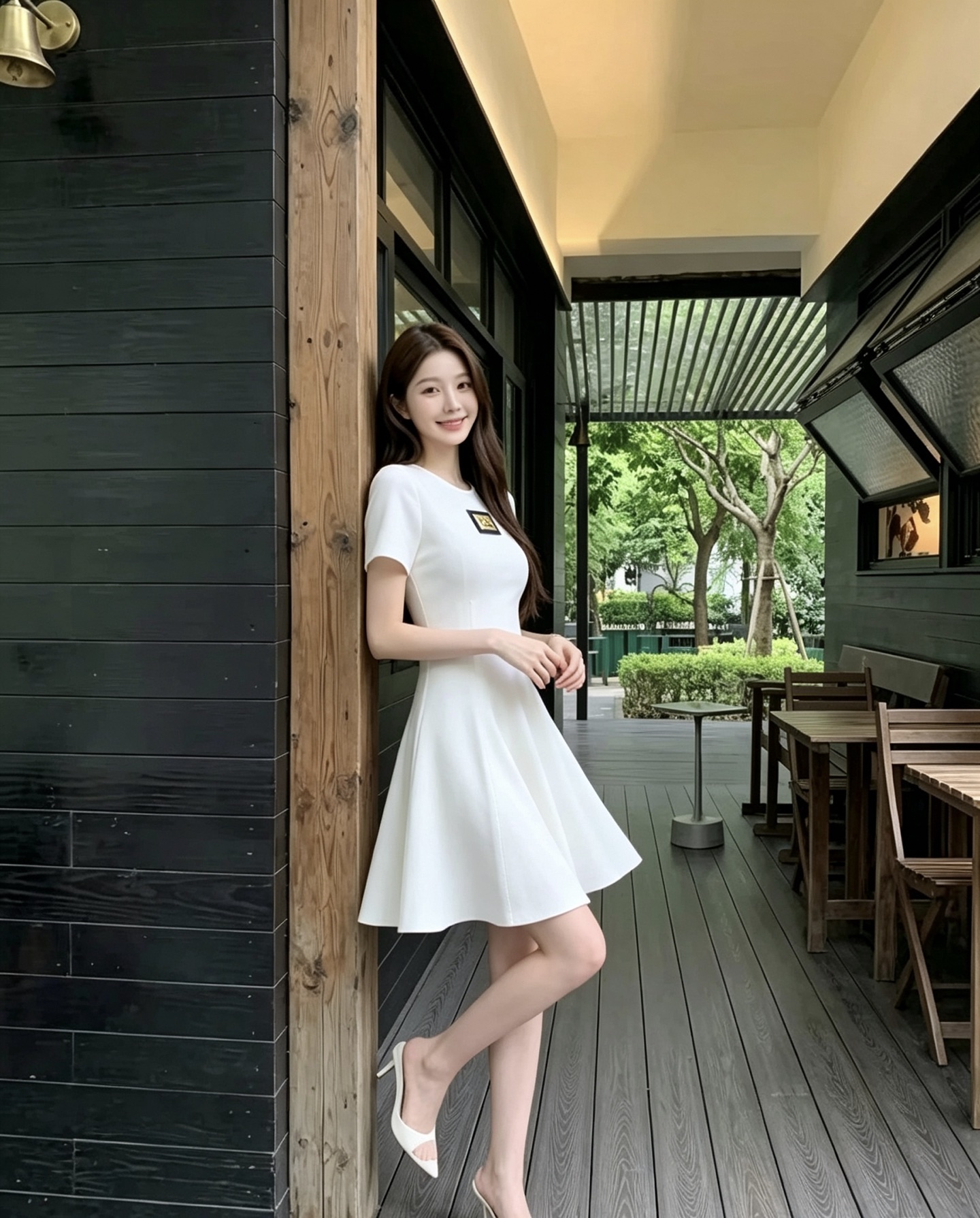 NO:943696,Style No. G26072077 & Dolce & Gabbana DG* new model, DG metal leather badge decoration on the chest, simple and fashionable A-line skirt, slim fit, round neck, short-sleeved knitted dress!  Black, white, (M size bust 72, waist 60, sleeve length 21, skirt length 95), Dolce&Gabbana, skirts, T-shirt,19860909款号G26072077 &杜嘉班纳DG*新款 胸前DG金属皮革徽章装饰、简约时尚A字裙摆修身显瘦圆领短袖针织连衣裙！黑色、白色、  （M码胸围72,腰围60,袖长21,裙长95）批,,Dolce&Gabbana,skirts,T-shirt,,Women's clothing