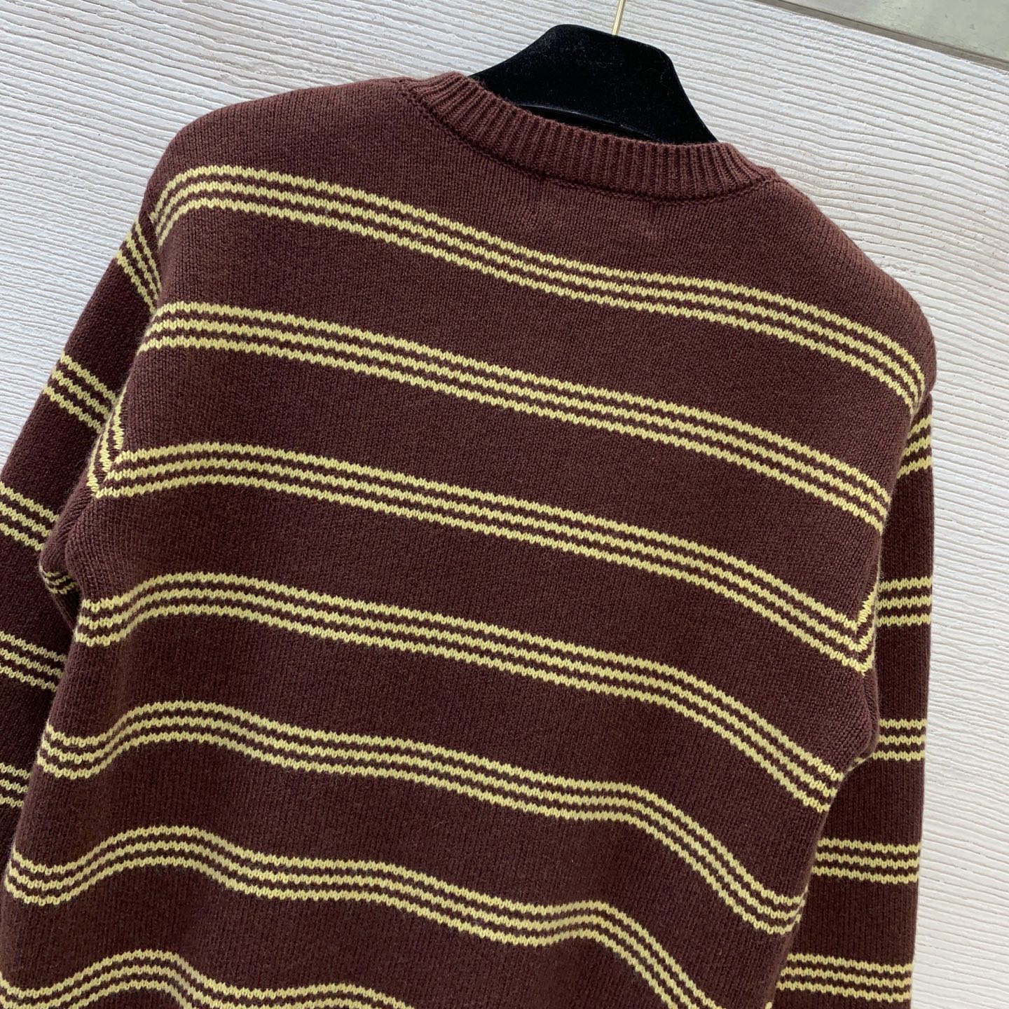 Miu Miu Vintage Stripe Gold Button Knit Cardigan