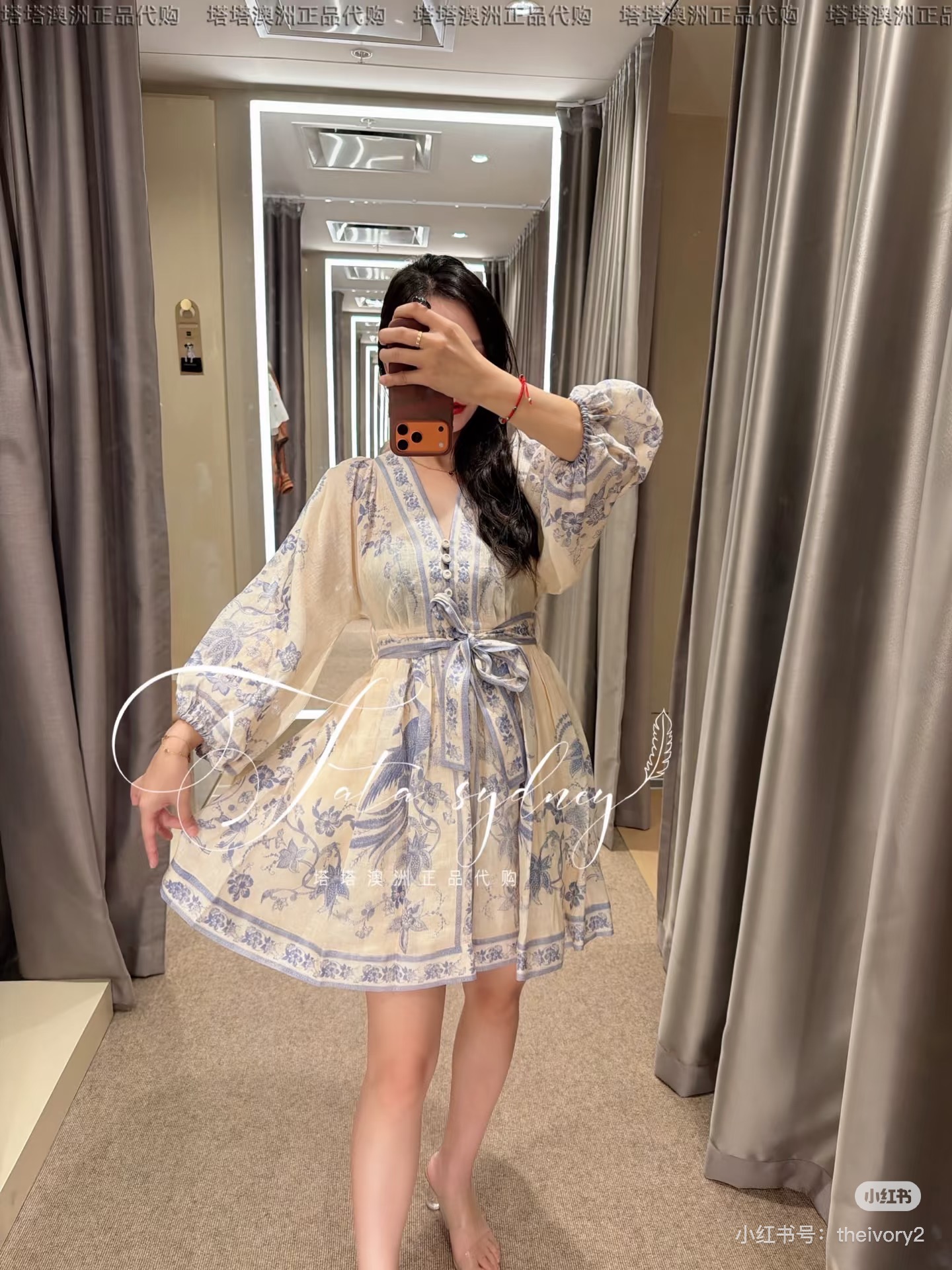 NO:946286,Style No. G26072540 ZIMMERMA*N Zimmerman’s new Australian brand high-end customized linen blended breathable fabric, bohemian resort style retro floral print high waist large hem single breasted V-neck lantern sleeve dress with belt!  1.2.3.4/SMLXL (size 2, loose bust, waist 74, sleeve length 56, skirt length 86) batch,,skirts,19860909款号G26072540 ZIMMERMA*N兹默曼新款澳洲品牌高端定制亚麻混纺透气面料、波西米亚度假风复古花卉印花高腰大摆单排扣V领灯笼袖连衣裙配腰带！1.2.3.4/SMLXL（2码胸围宽松,腰围74,袖长56,裙长86）批,,skirts,,Women's clothing