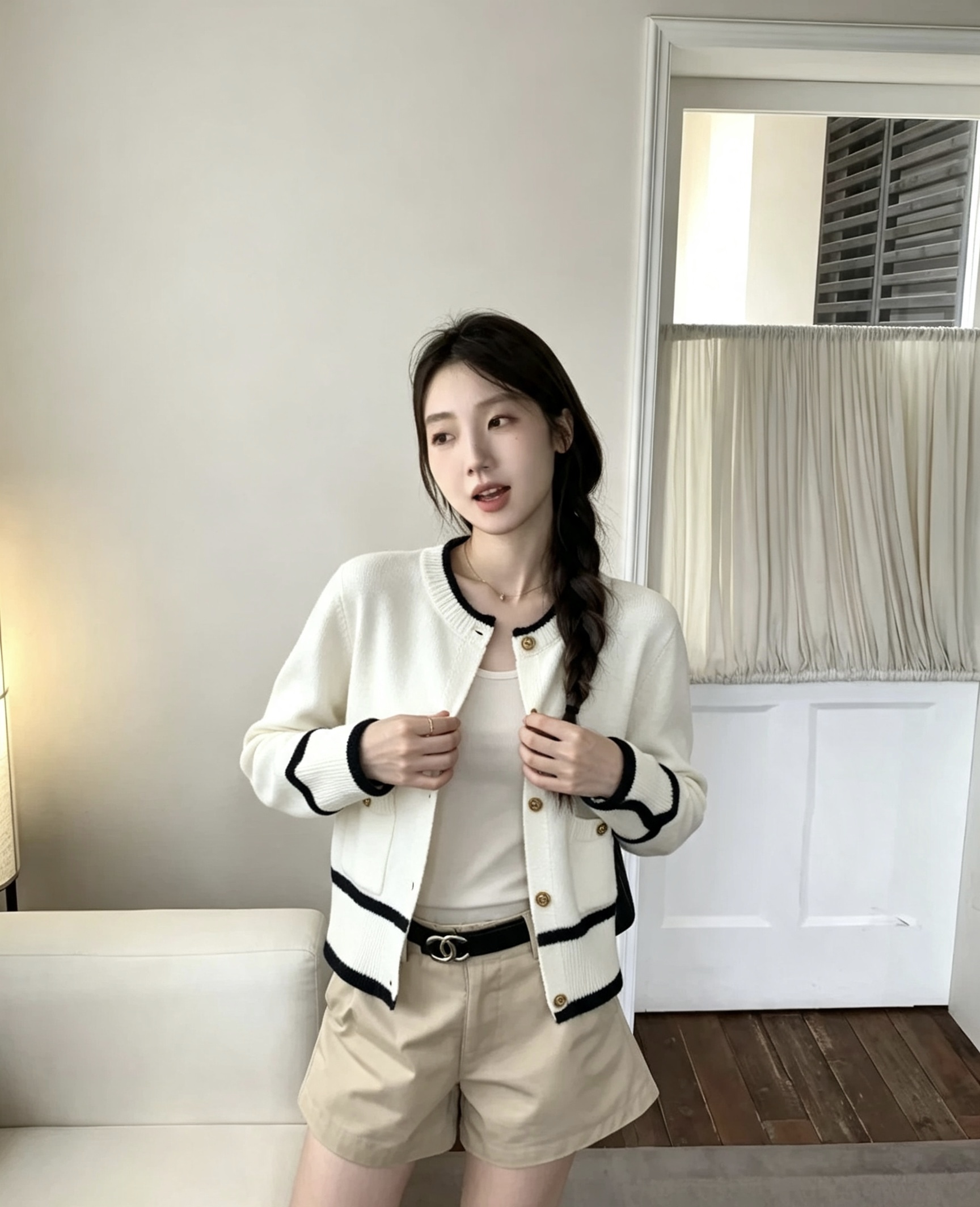 NO:942379,Style number G26072384 CHANE*L new high-end customized wool yarn fabric is soft, waxy and skin-friendly!  Contrast edge double C cuffs gold button round neck long sleeve short knitted cardigan jacket top!  Gray/black/apricot, 36-38-40 (size 38: shoulder width 38, bust 94, sleeve length 57, dress length 53), Chanel-clothing, chanel, chanel, jackets & coats,19860909款号G26072384 CHANE*L新款高端定制羊毛纱线面料软糯亲肤！撞色边双C袖口金色纽扣圆领长袖短款针织开衫外套上衣！灰色/黑色/杏色,36-38-40（38码:肩宽38,胸围94,袖长57,衣长53）,香奈儿-服装,chanel,chanel,jackets & coats,,Women's clothing