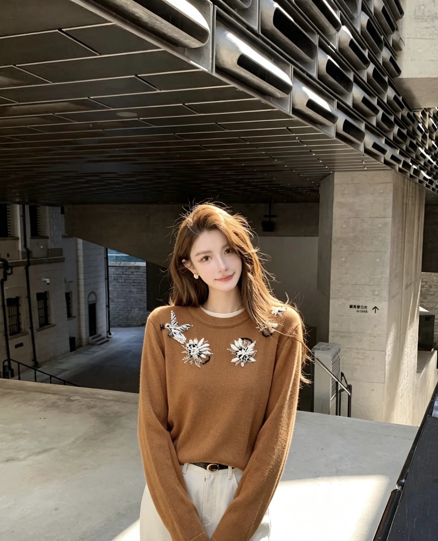 NO:947804,Style number G26072376 CHANE*L new high-end customized cashmere fabric!  Bird pattern hand-beaded three-dimensional embroidery embellished round neck pullover long-sleeved sweater top!  Brown, 36.38.40 (size 38: shoulder width 39, bust 90, sleeve length 60, dress length 55) batch,,chanel,sweaters,19860909款号G26072376 CHANE*L新款高端定制山羊绒面料！飞鸟图案手工串珠立体绣花点缀圆领套头长袖针织衫毛衣上衣！咖色、36.38.40（38码:肩宽39,胸围90,袖长60,衣长55）批,,chanel,sweaters,,Women's clothing