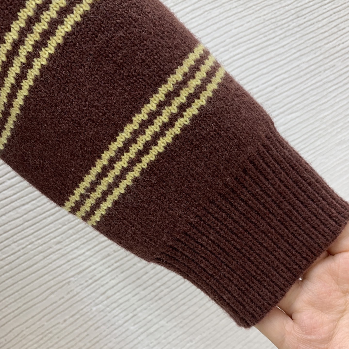 Miu Miu Vintage Stripe Gold Button Knit Cardigan