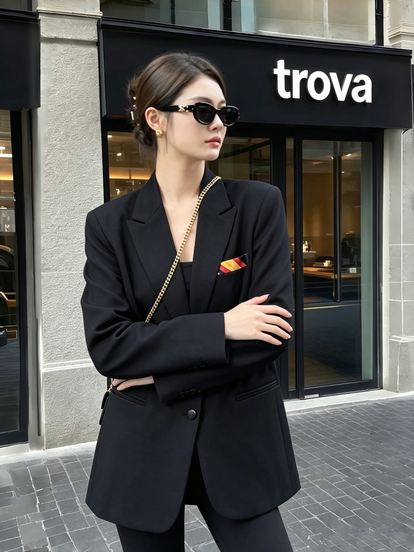 NO:949483,Model No. D26072464 PUCC* new style, customized contrasting textured printed lining, elegant commuter style two-button placket, lapel collar, long-sleeved blazer top!  (M size has shoulder width 40 with shoulder pads, bust 98, sleeve length 60, dress length 69) Jackets, jackets & coats, business suit,19860909款号D26072464 PUCC*新款 定制撞色纹理印花内衬、气质通勤风两粒扣门襟驳脖领长袖西装外套上衣！ （M码肩宽40有垫肩,胸围98,袖长60,衣长69）外套,,jackets & coats,business suit,,Women's clothing