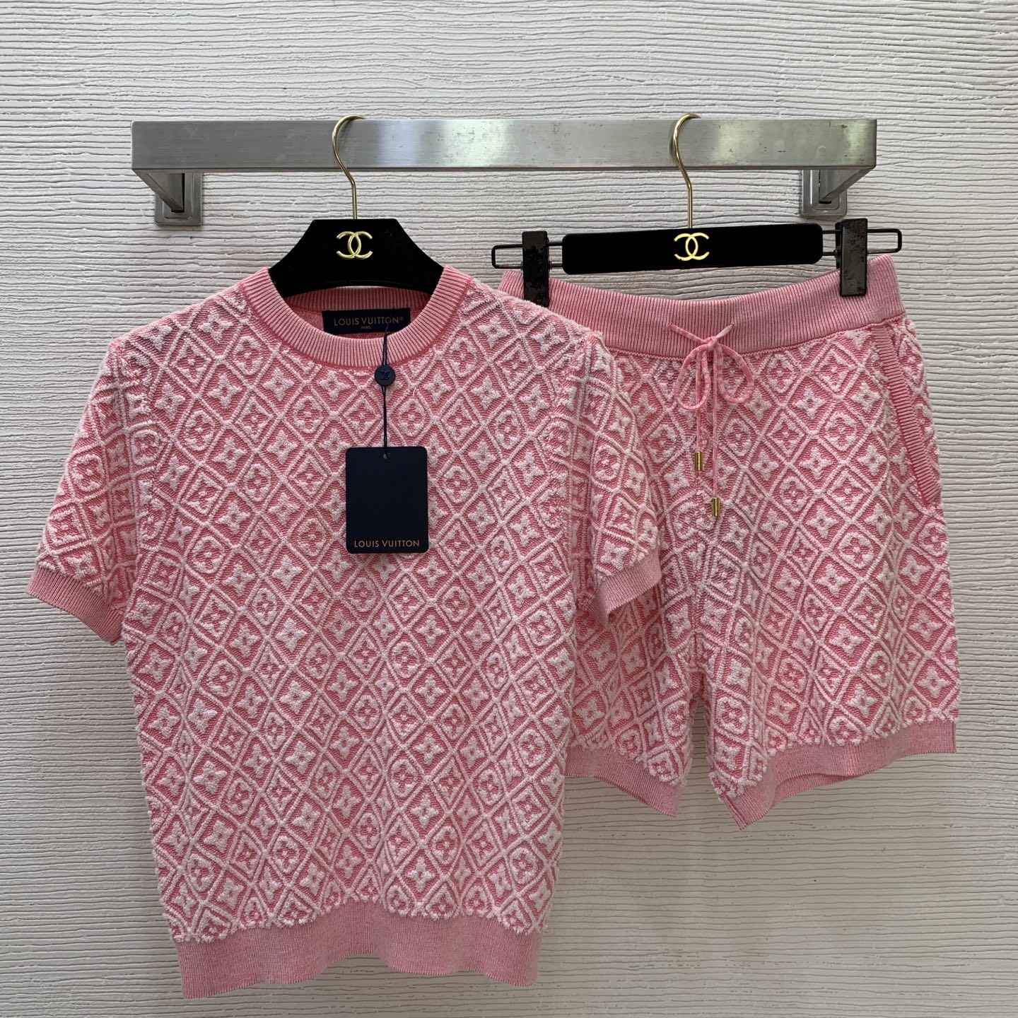 louis vuitton monogram toweling knit set