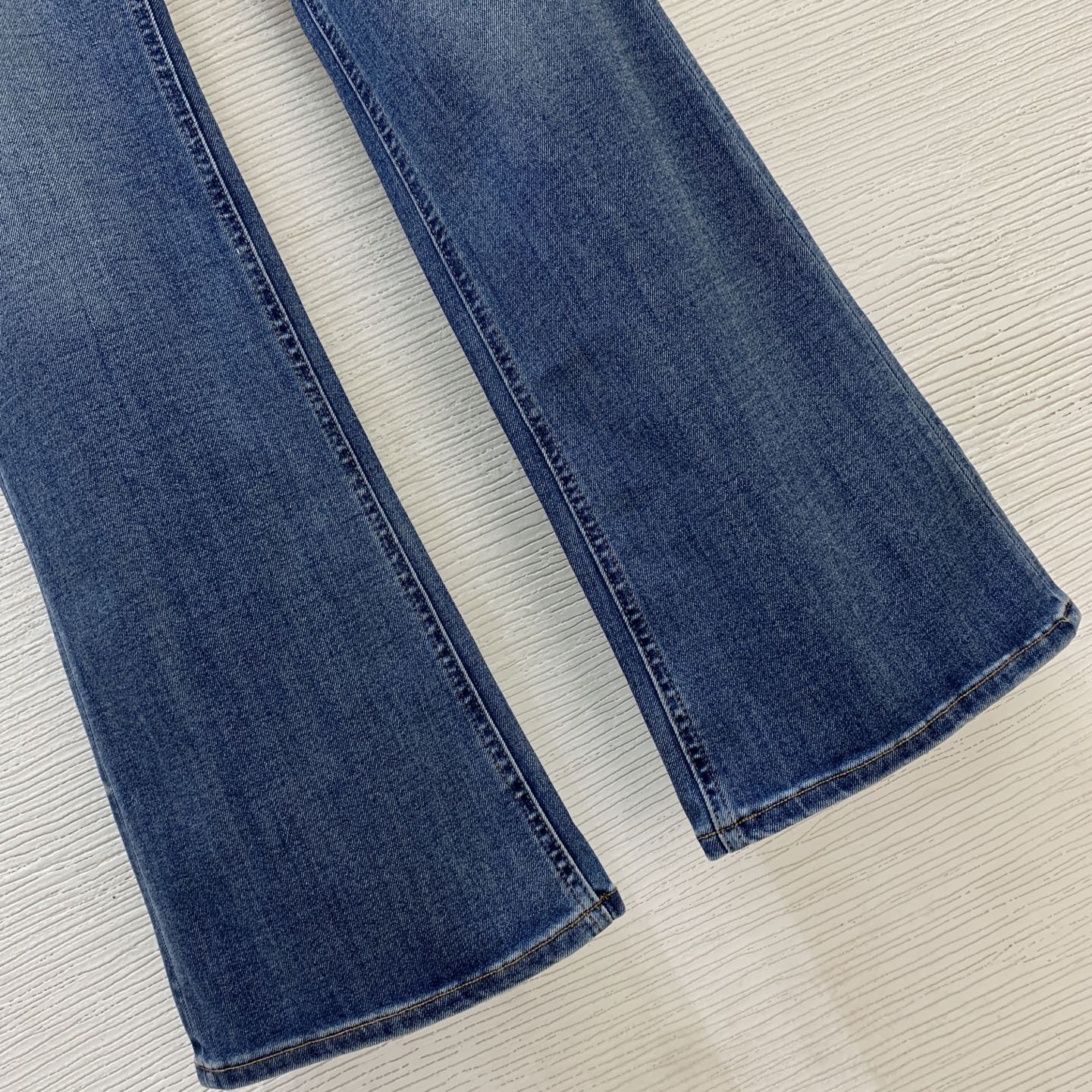 louis vuitton washed denim flared jeans