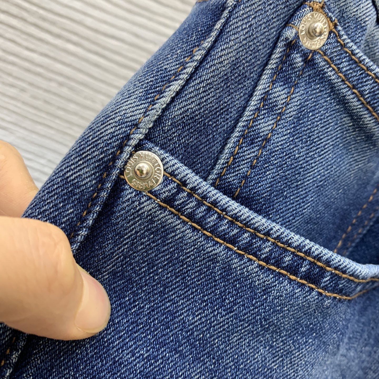 louis vuitton washed denim flared jeans