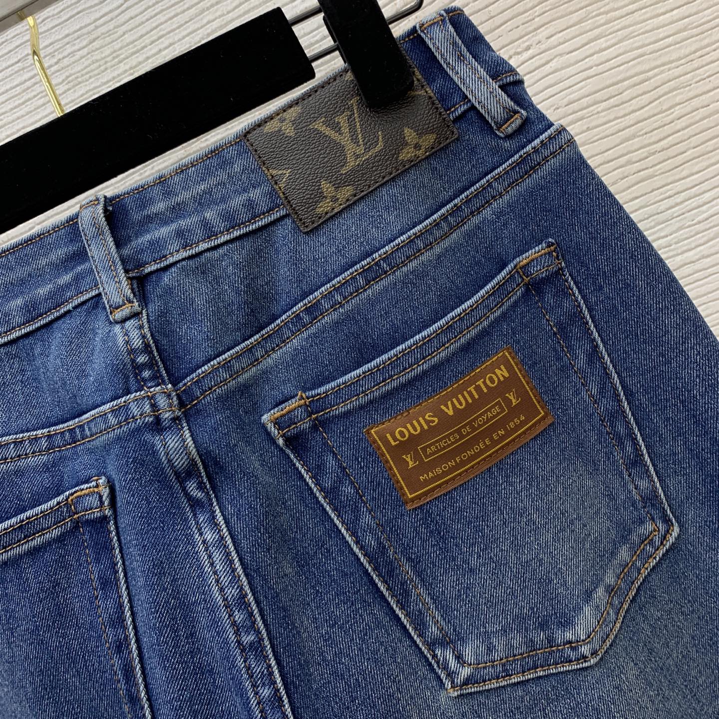 louis vuitton washed denim flared jeans