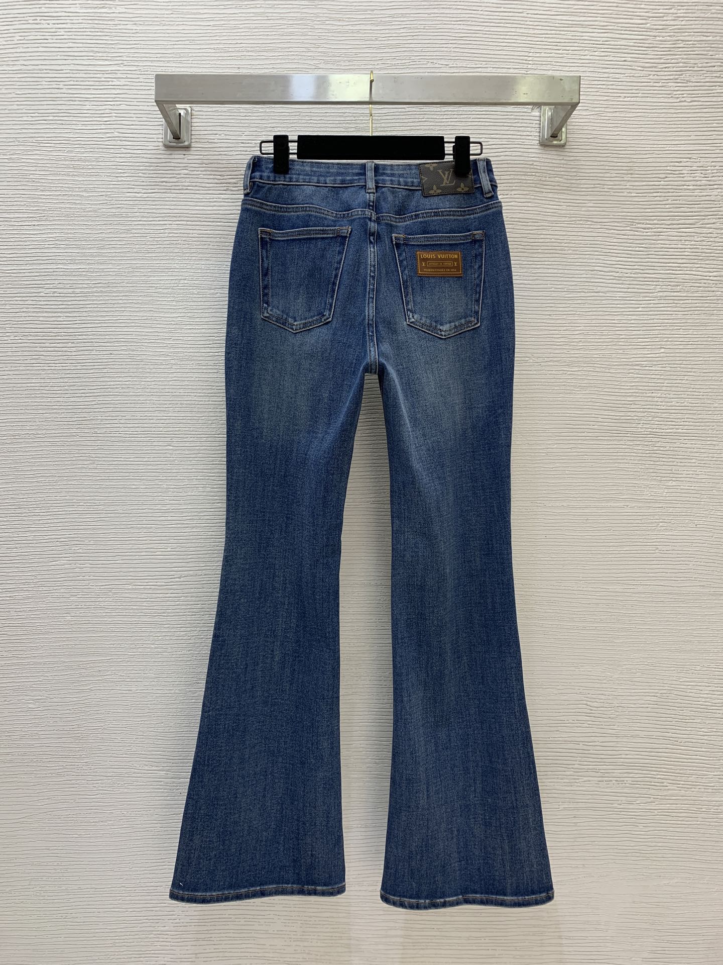 louis vuitton washed denim flared jeans