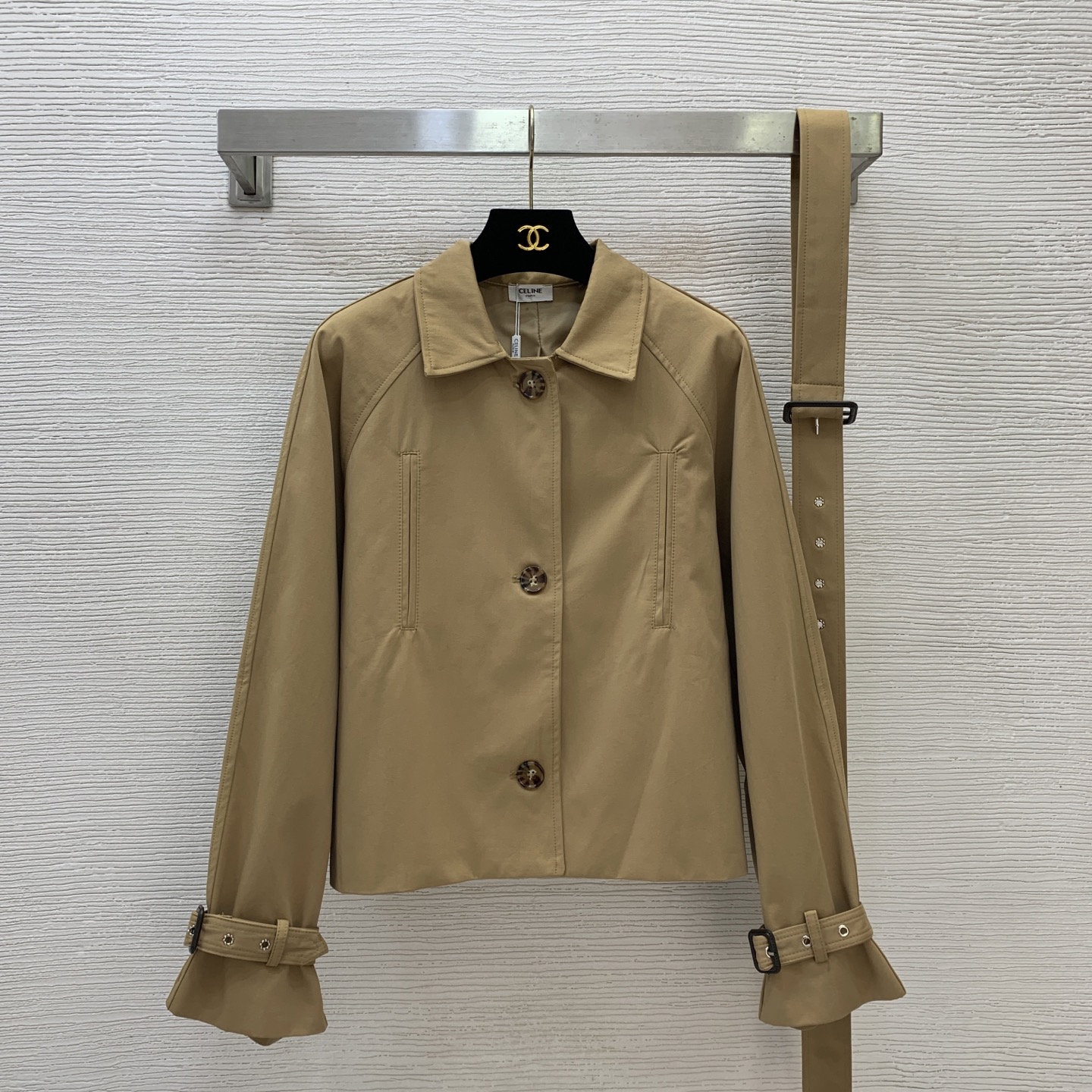 Celine Khaki Cropped Trench Jacket