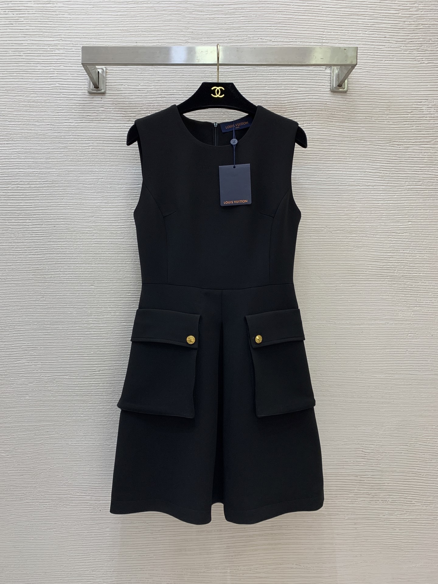 Louis Vuitton Black Pocket Sleeveless Dress