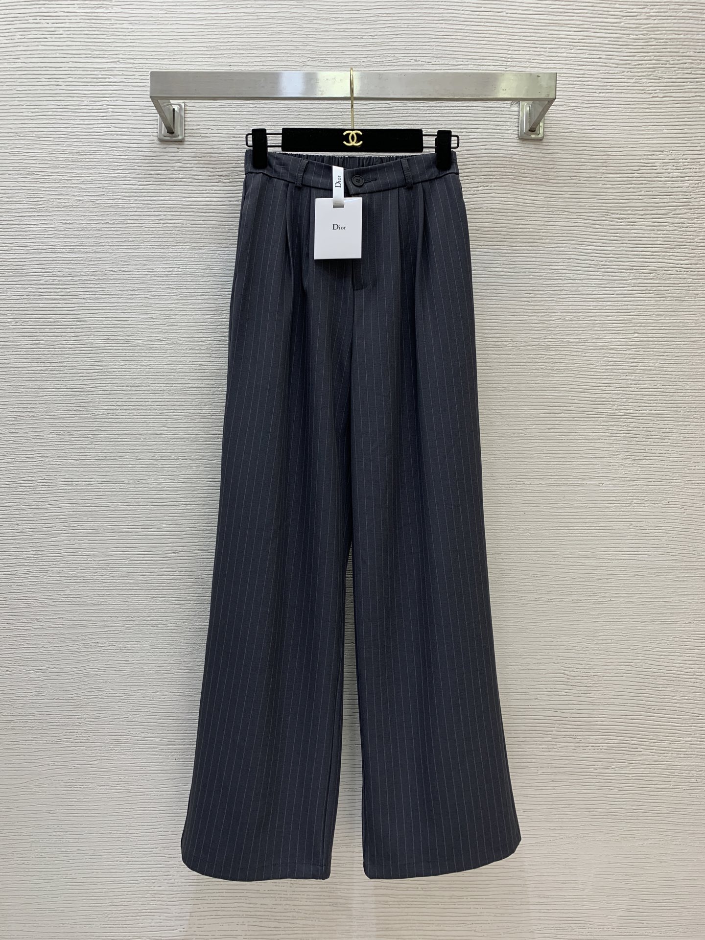 Dior Navy Pinstripe Wide Leg Pants