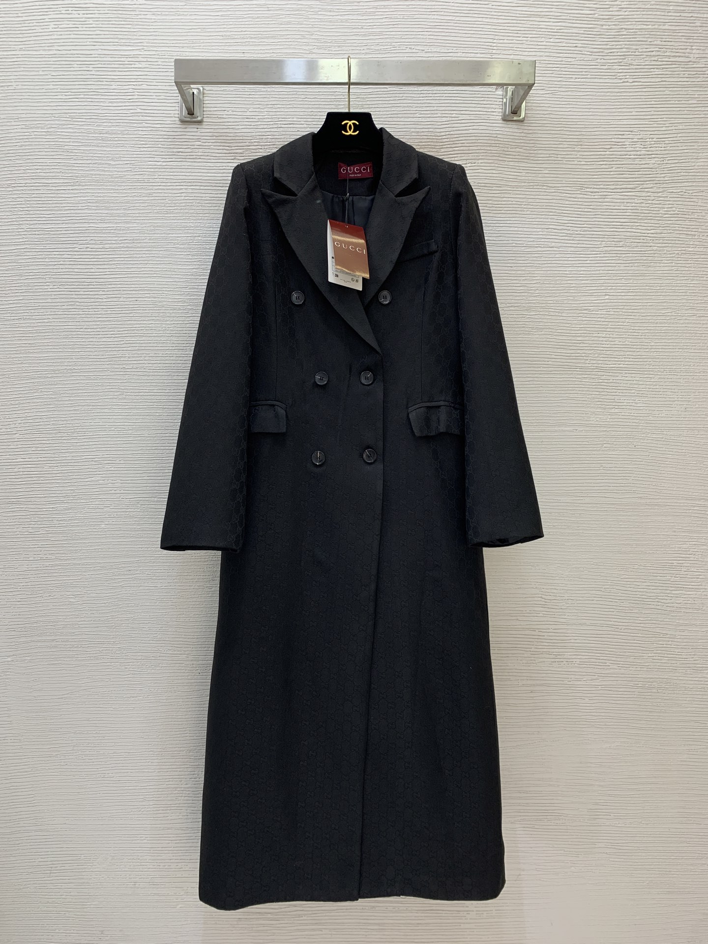 Gucci Black Double Breasted Trench Coat