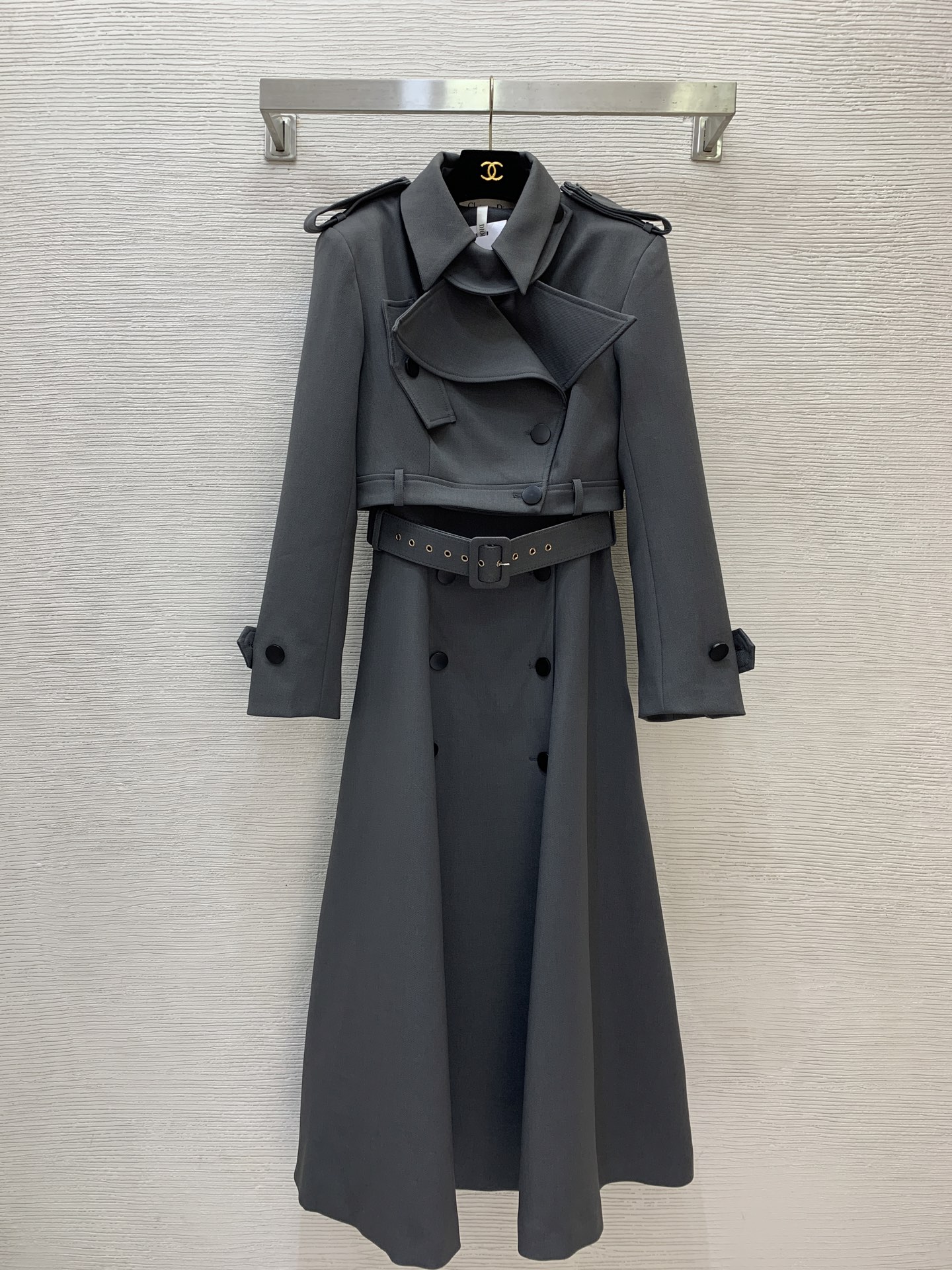 Dior Gray Belted Trench Coat