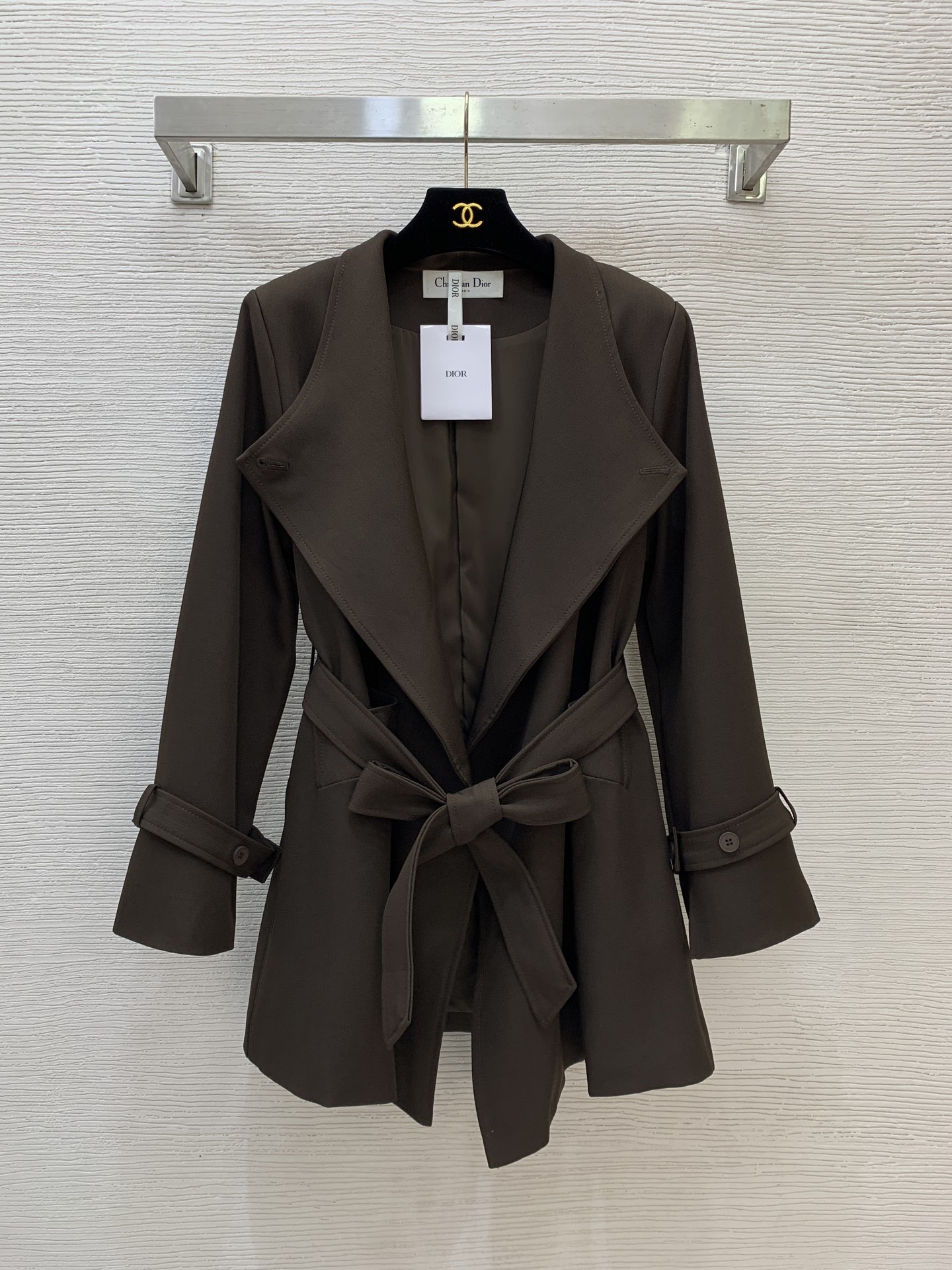 Dior Brown Belted Wrap Blazer