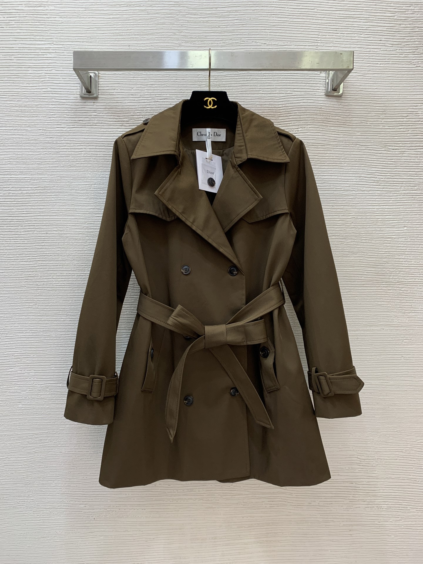 Dior Khaki Belted Trench Jacket