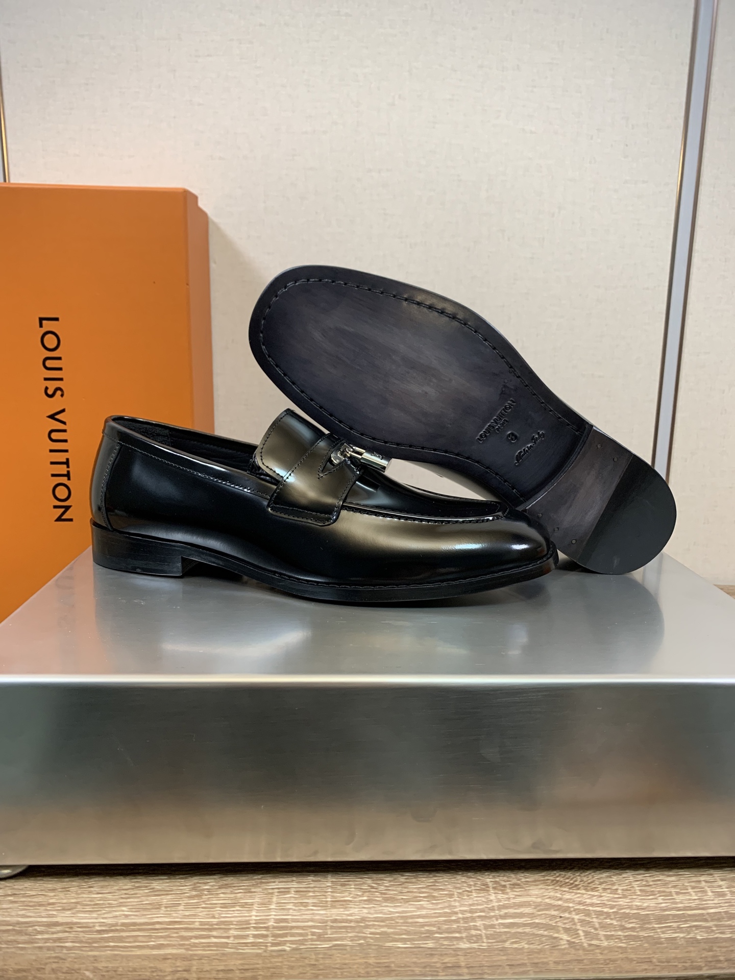 Louis Vuitton Men's Black Leather Loafers with Lock Detail, Sizes 39-46 7 i1749916505807 8074 0 5