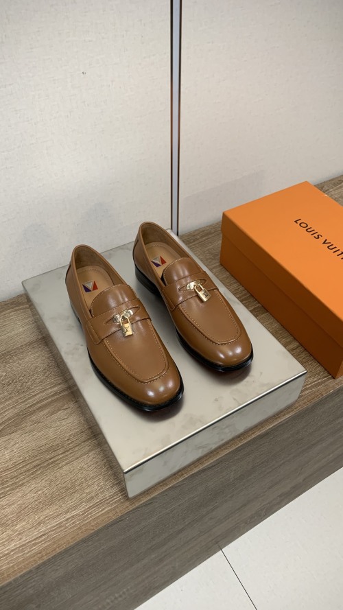 Louis Vuitton Men's Leather Loafers with Padlock Detail - Business Casual 6 Louis Vuitton Men's Leather Loafers with Padlock Detail - Business Casual