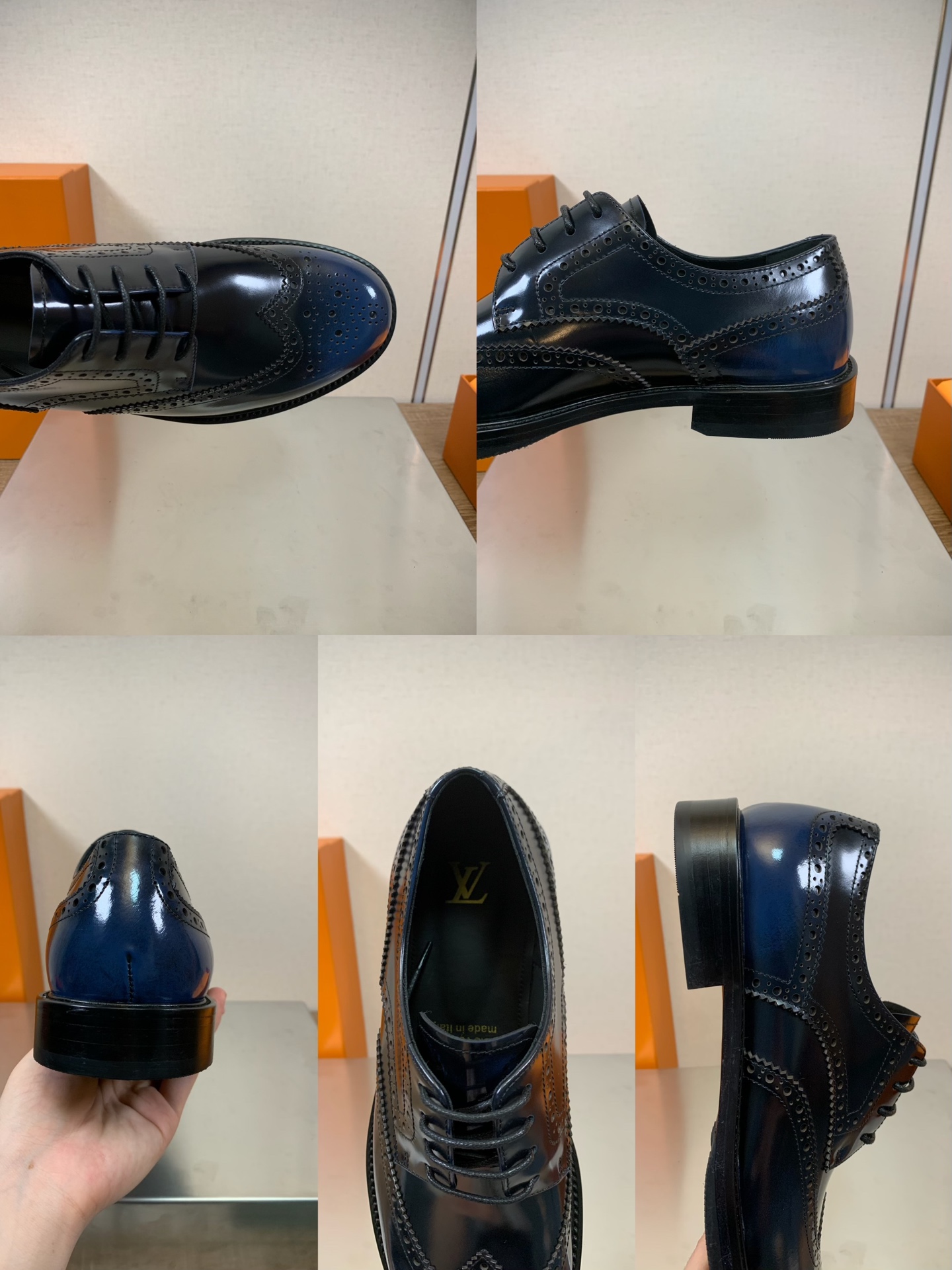 Louis Vuitton Men's Blue Leather Business Casual Dress Shoes, Size 39-46 9 i1753963431503 4252 0 8