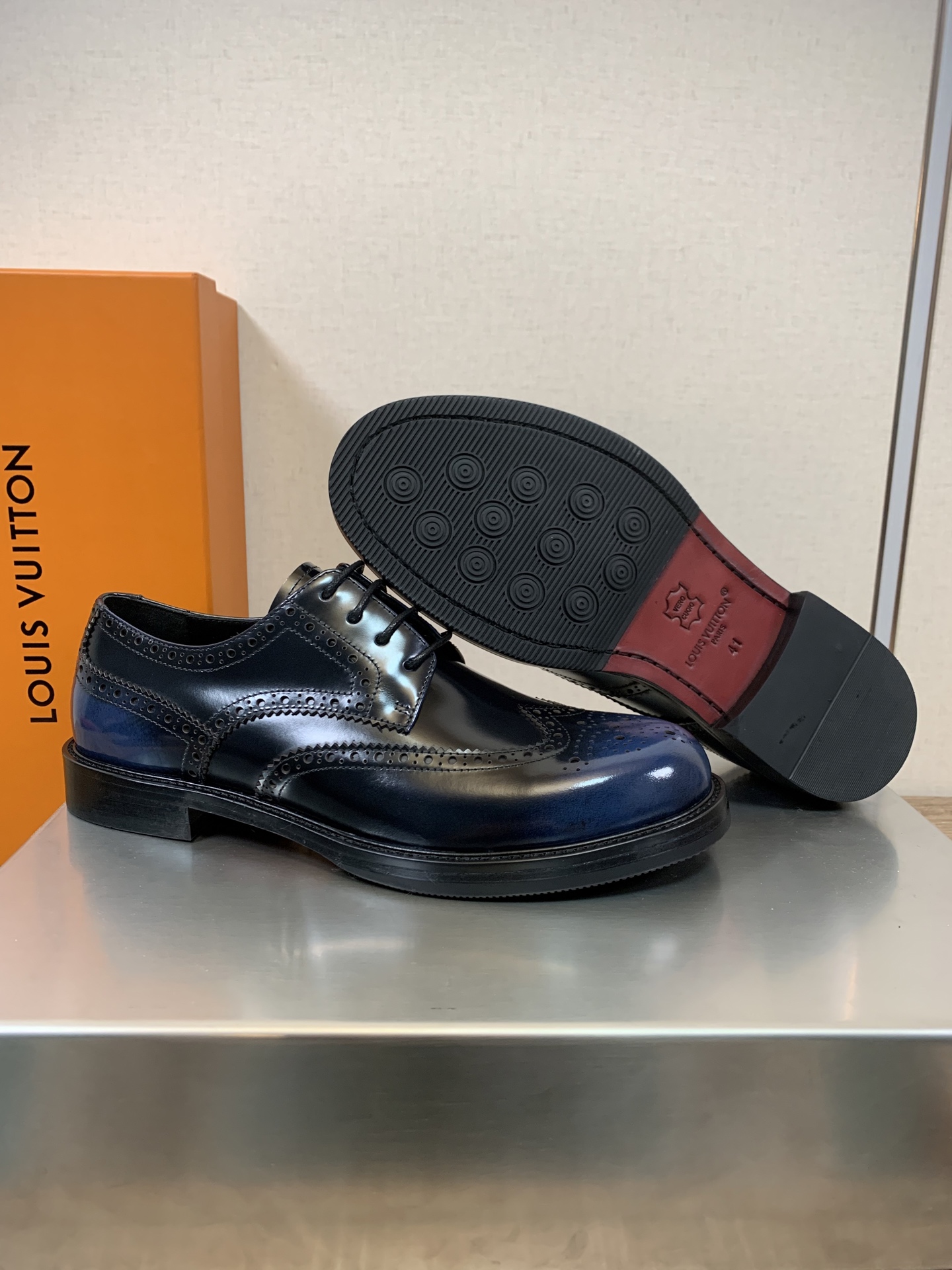 Louis Vuitton Men's Blue Leather Business Casual Dress Shoes, Size 39-46 6 i1753963432358 8972 0 3
