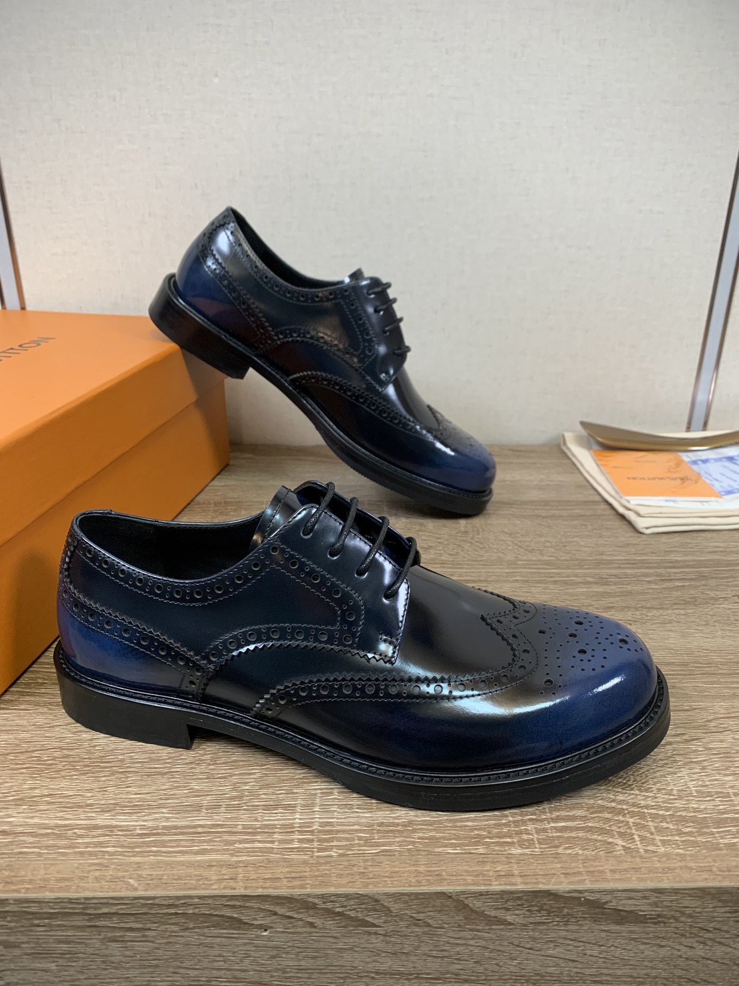 Louis Vuitton Men's Blue Leather Business Casual Dress Shoes, Size 39-46 4 i1753963437561 6181 0 5