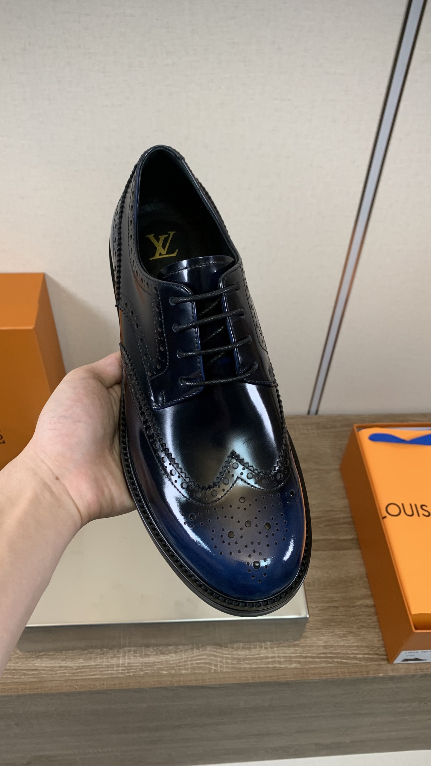 Louis Vuitton Men's Blue Leather Business Casual Dress Shoes, Size 39-46 5 i1753963437651 214 0 4