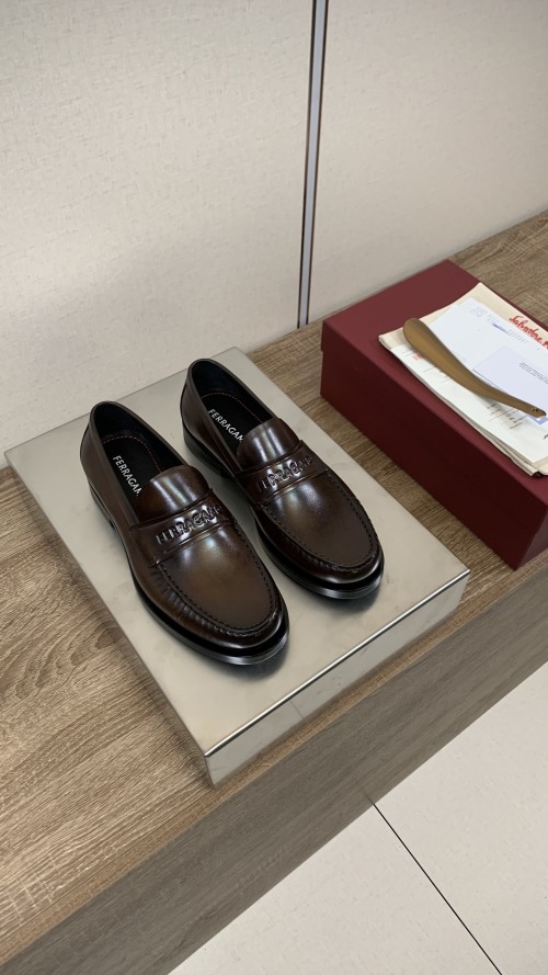 Salvatore Ferragamo Men's Leather Loafers - Brown, Refined & Comfortable 1 Salvatore Ferragamo Men's Leather Loafers - Brown, Refined & Comfortable