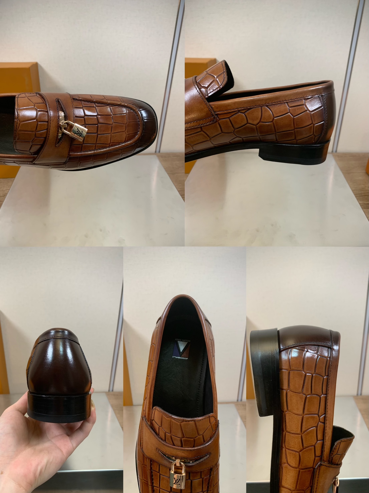 Louis Vuitton Men's Brown Leather Business Casual Loafers Dress Shoes 10 i1755527686155 5850 0 8
